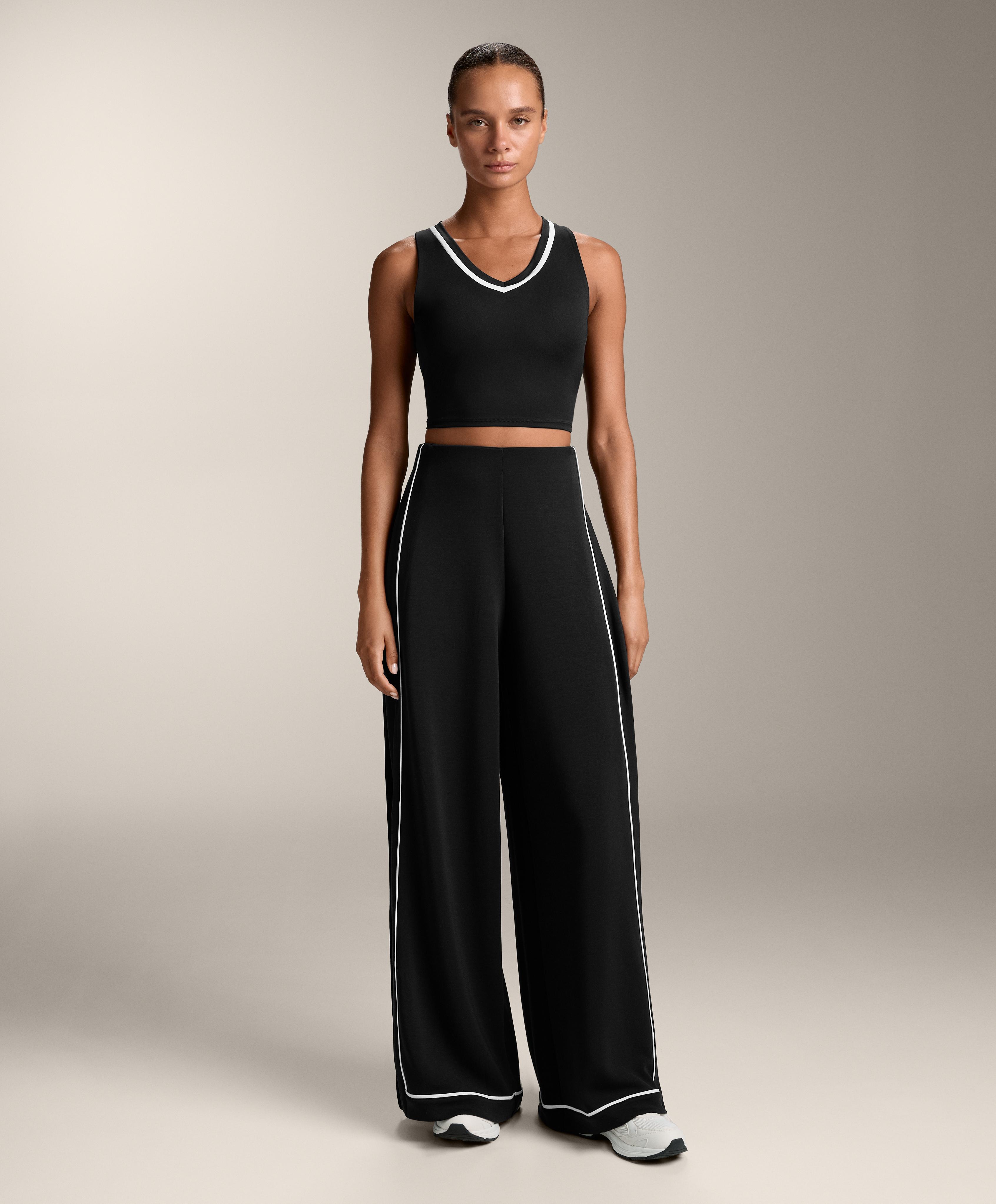 Soft-touch modal trousers with contrast pleats - Sale