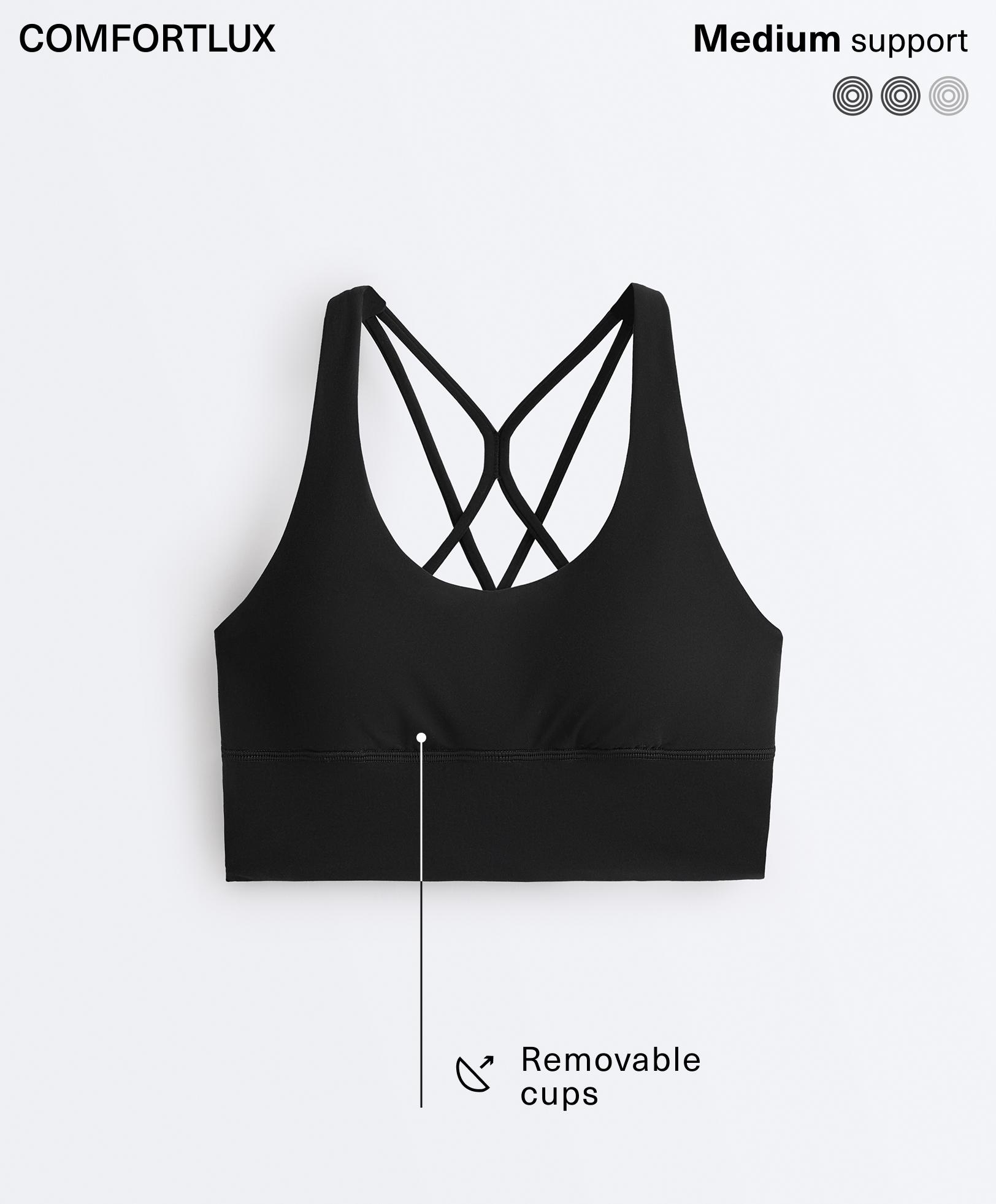 Comfortlux medium support sports bra with cups