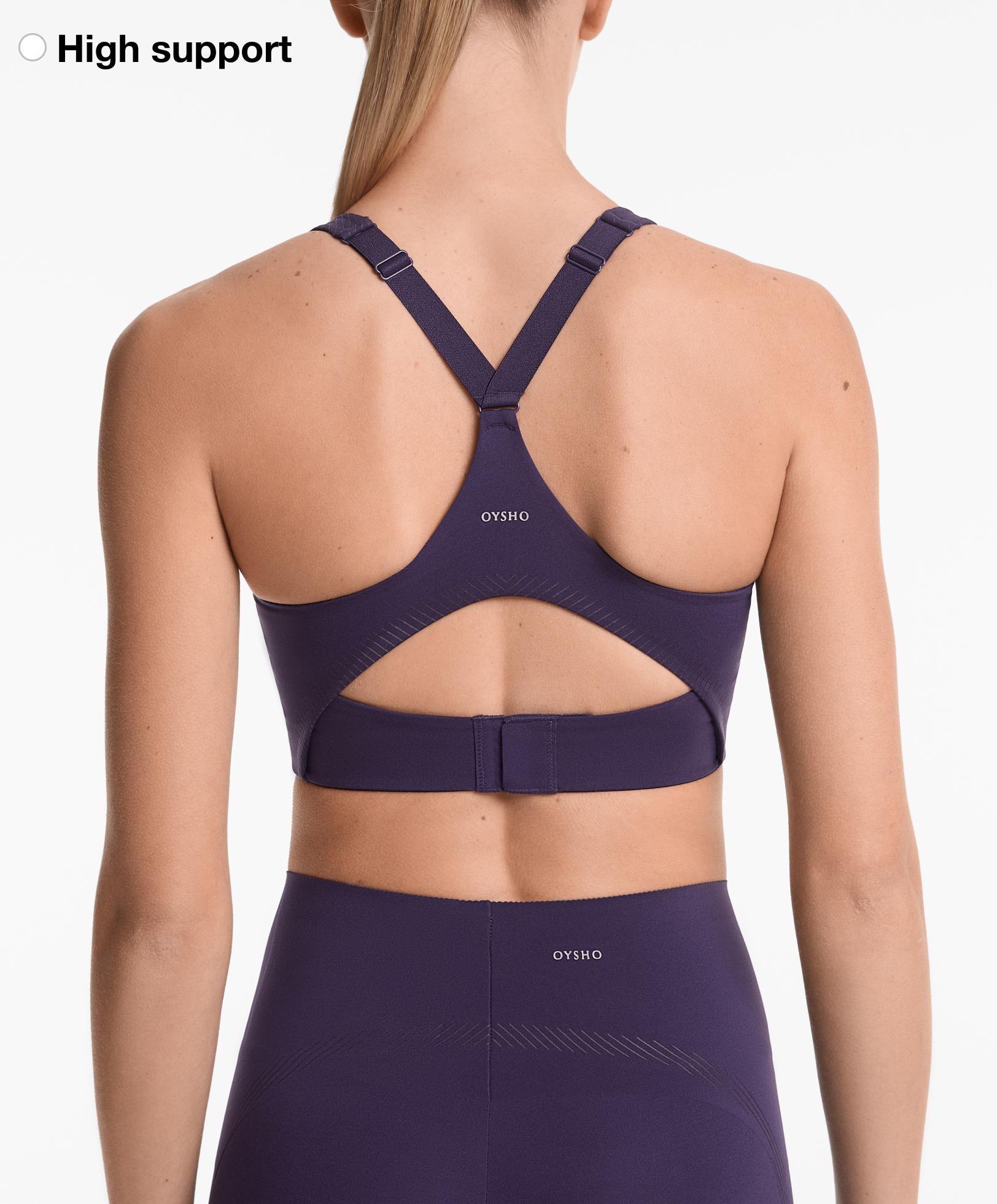 Brassière sport compressive réfléchissante à fort maintien