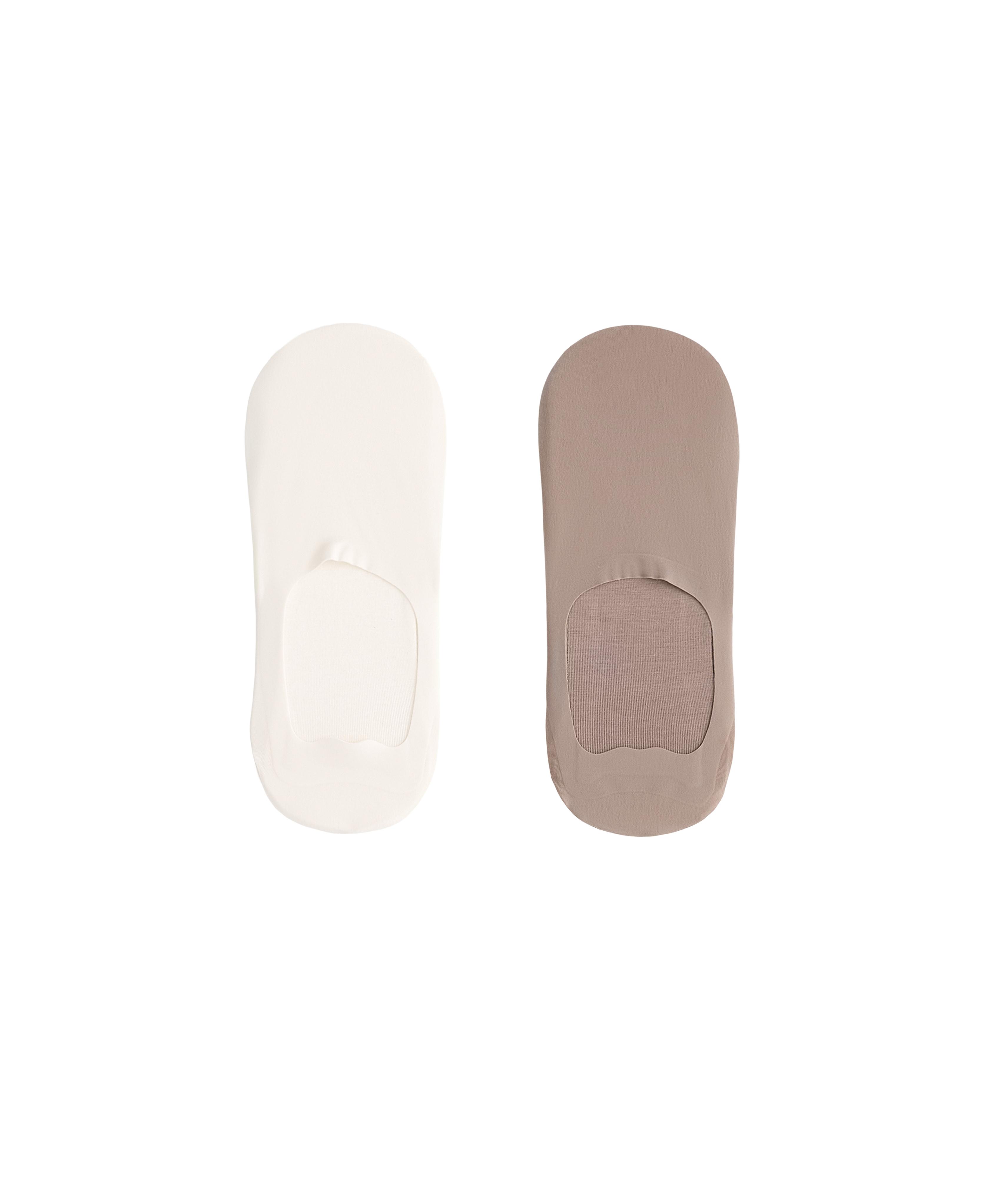 2 pairs of high-cut invisible microfibre socks — MOCHA