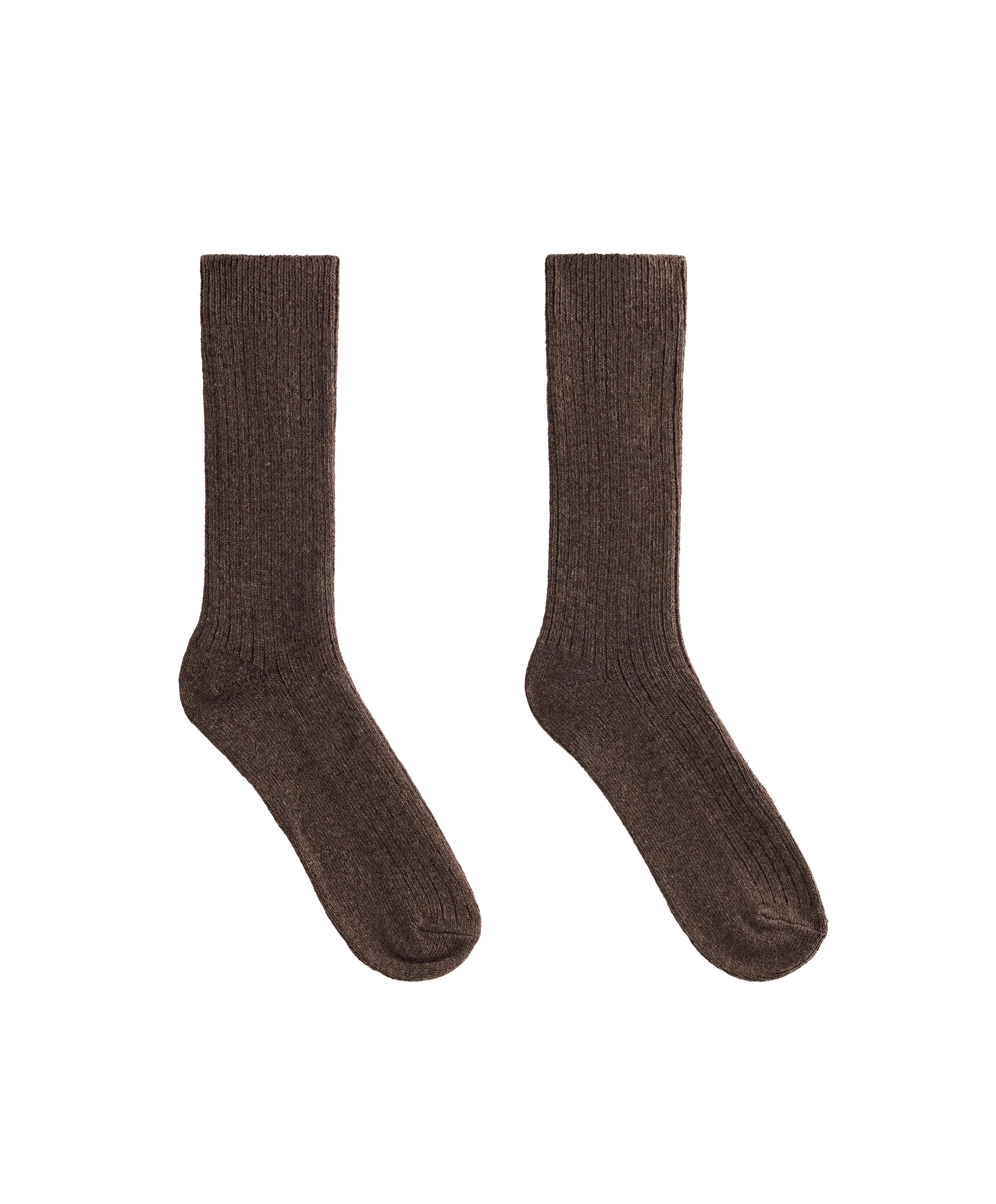 Classic socks 15% cashmere 10% wool — DARK BROWN