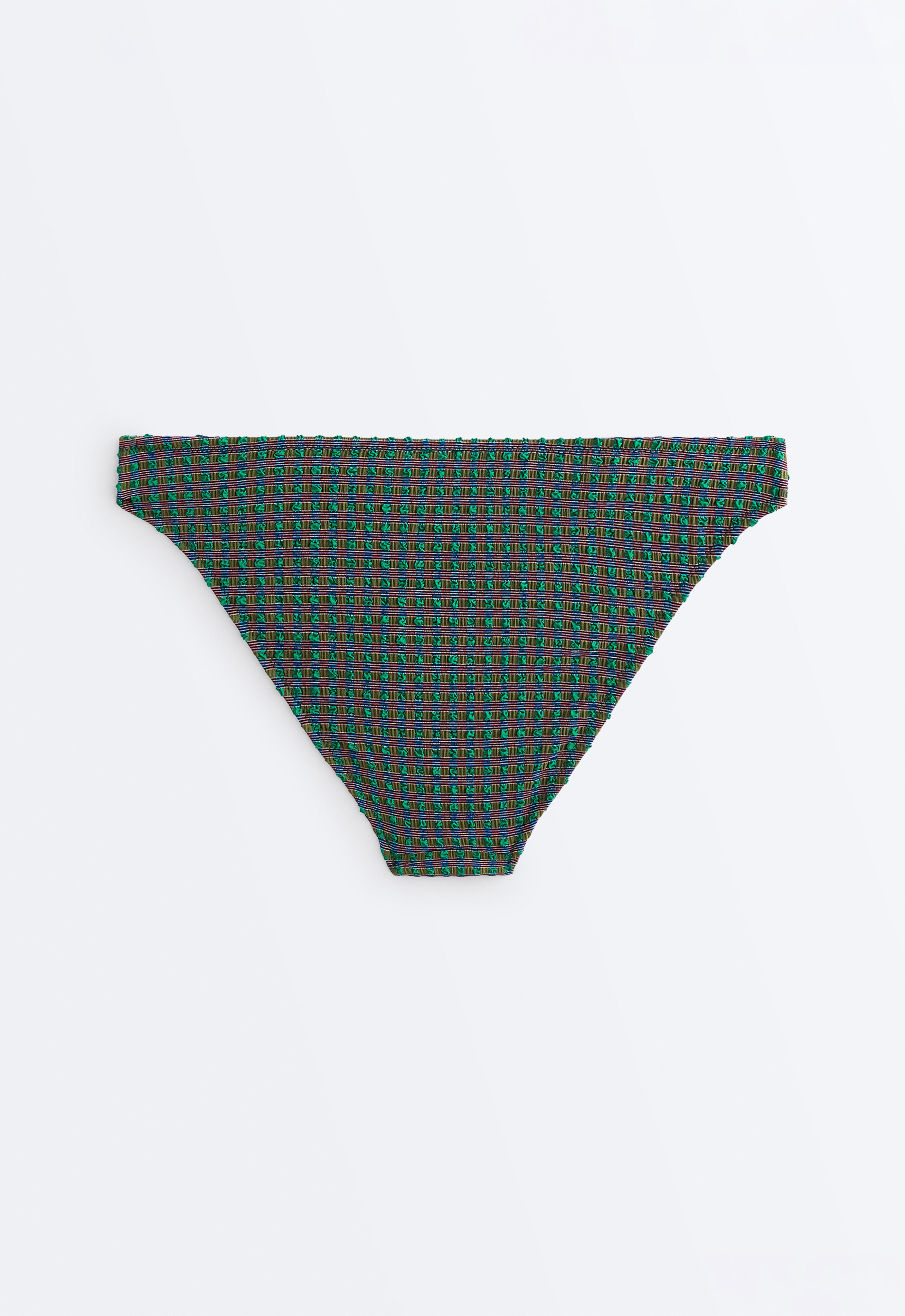 Gingham classic bikini briefs — SEA GREEN