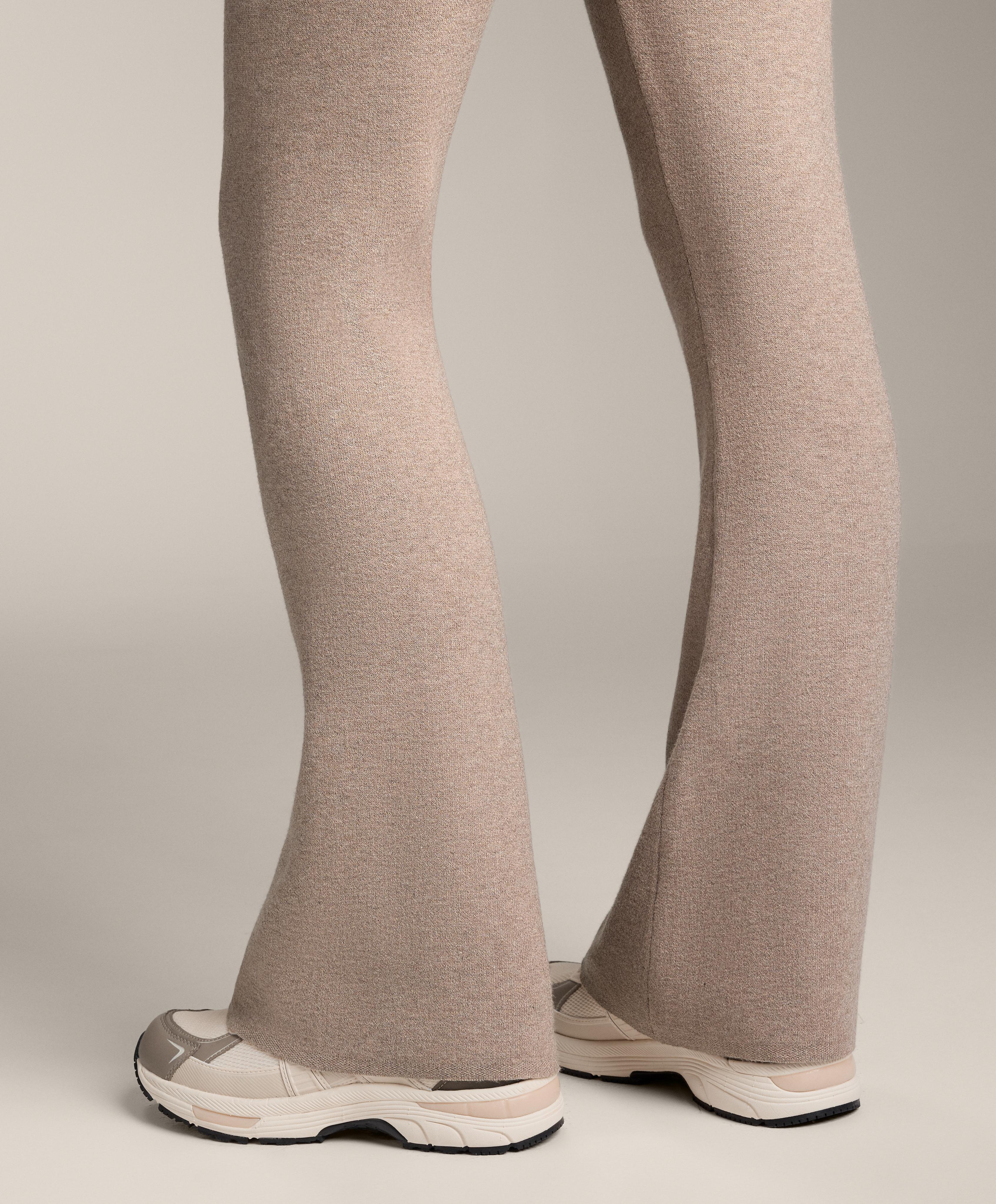 Flare knit trousers — SOFT MINK