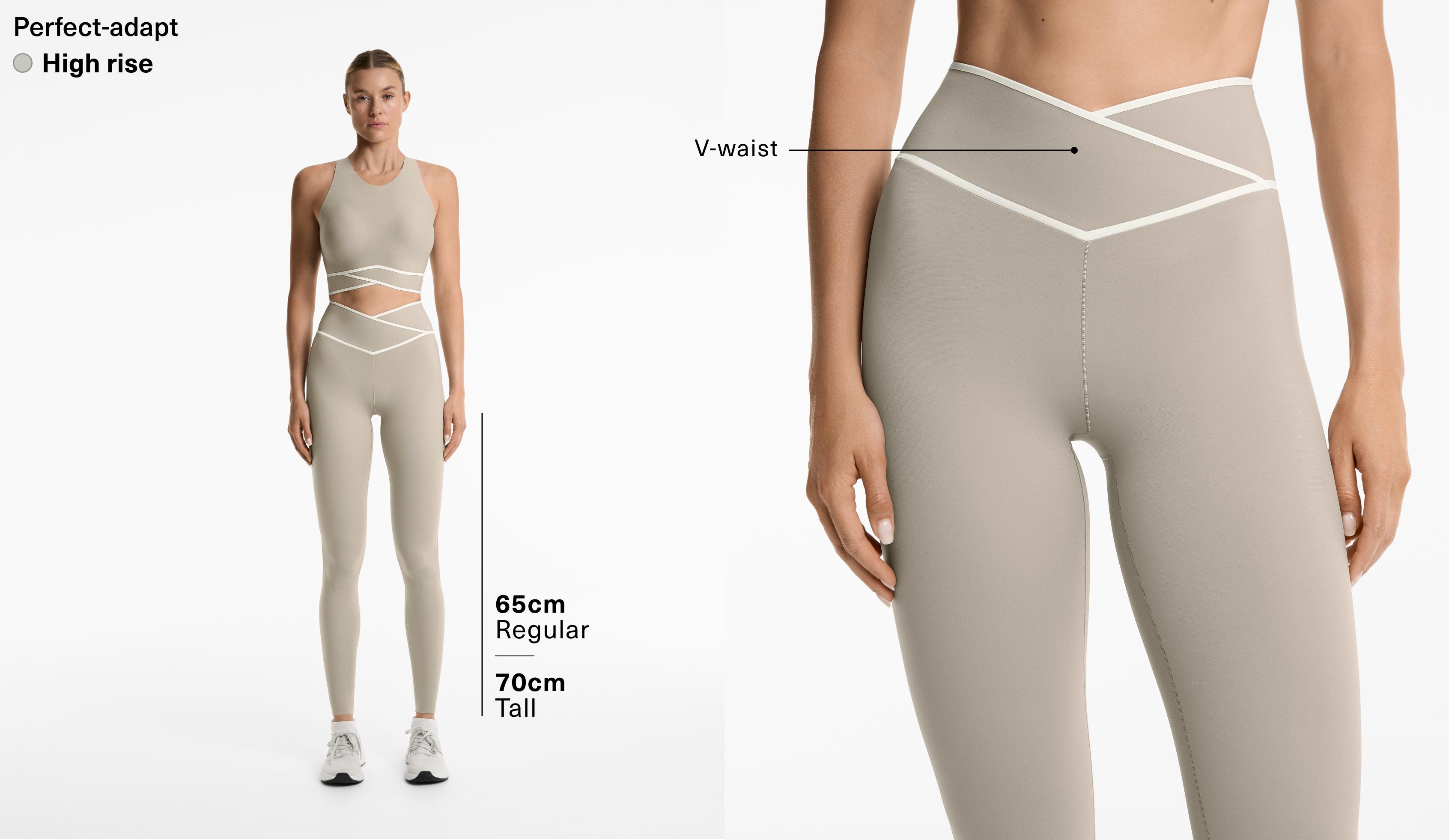 Perfect-adapt crossover V-cut waist 65cm ankle-length leggings