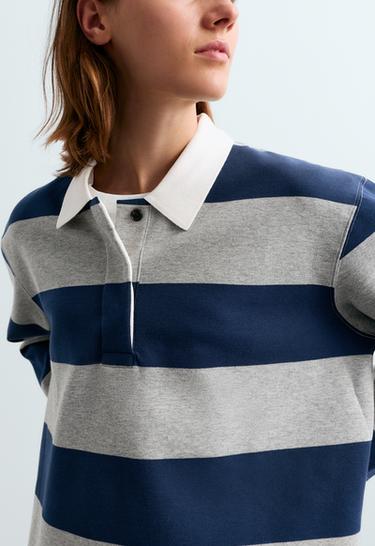 Striped jacquard cotton piqué polo shirt — DARK GREY 4