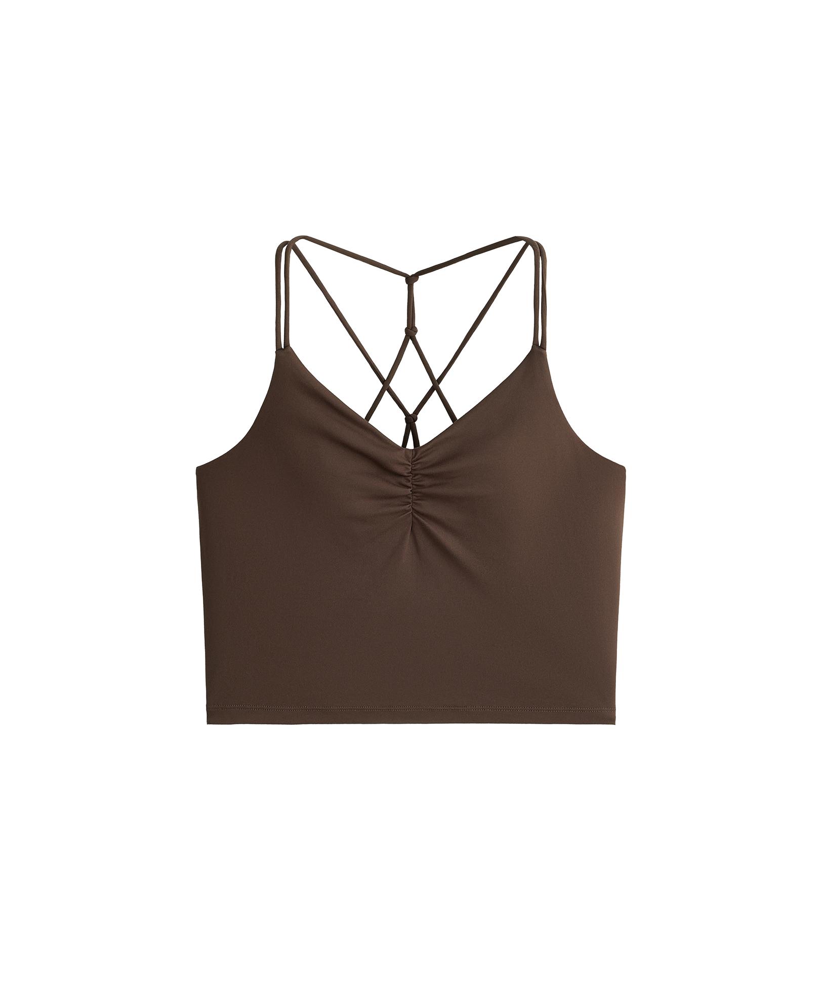 Comfortlux crossover strap tank top — DARK BROWN