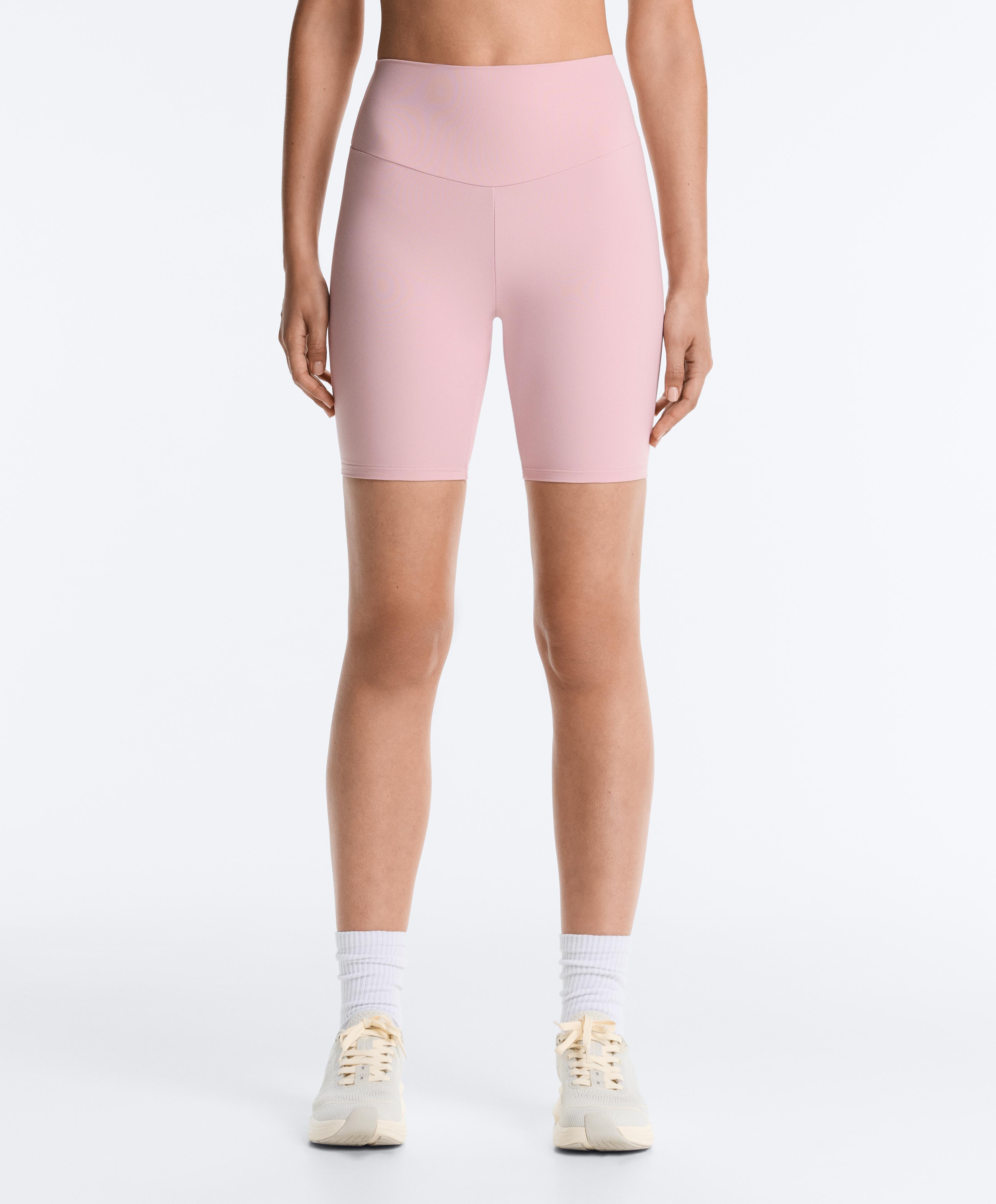 Comfortlux high-rise 20cm biker leggings — PALE PINK