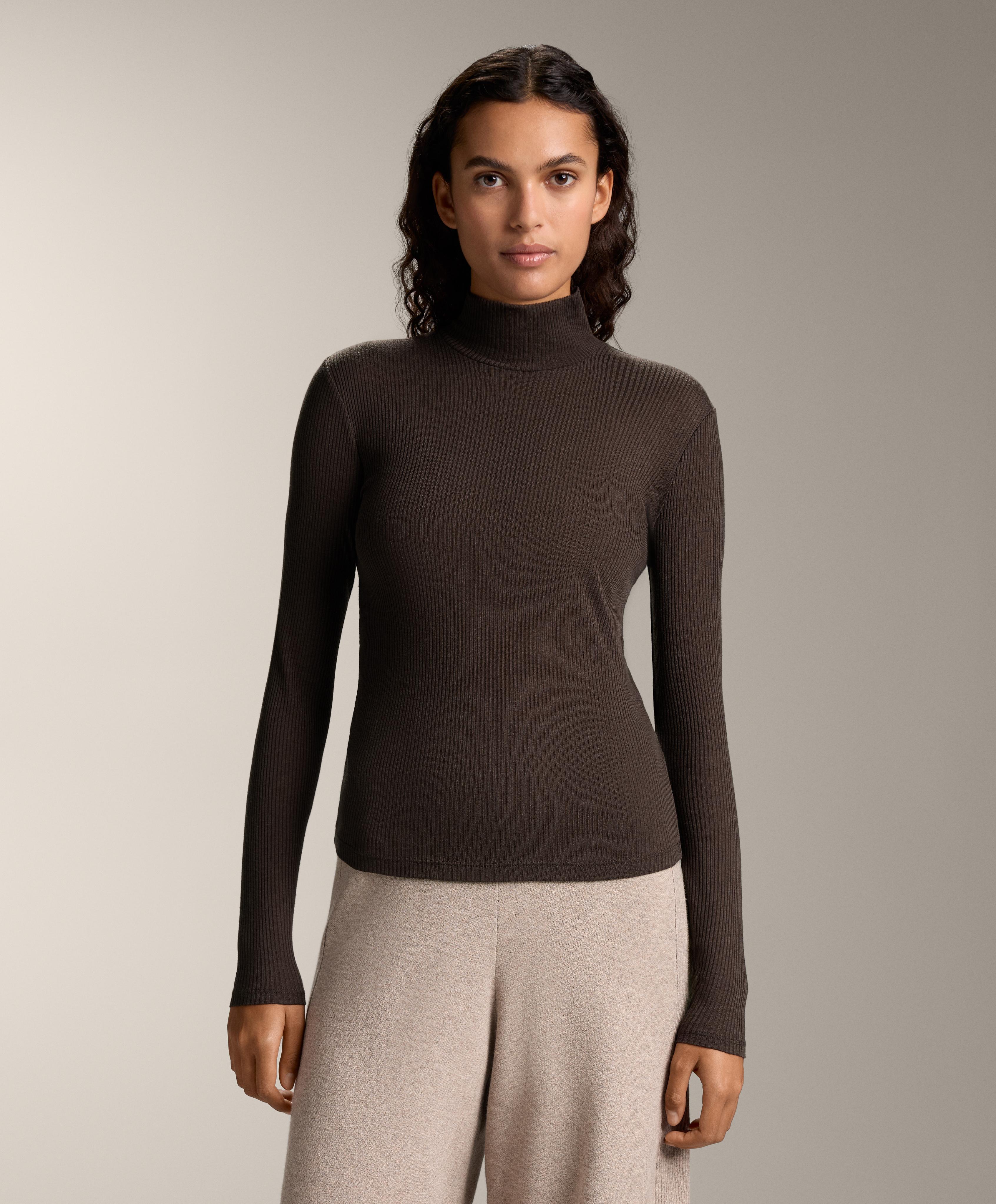 Rib high-neck thermal base layer T-shirt with lyocell Rib high-neck thermal base layer T-shirt with lyocell