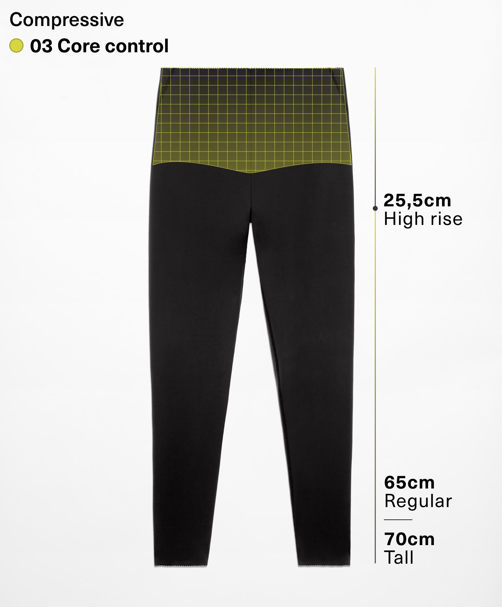 Compressive core control ankle-length leggings