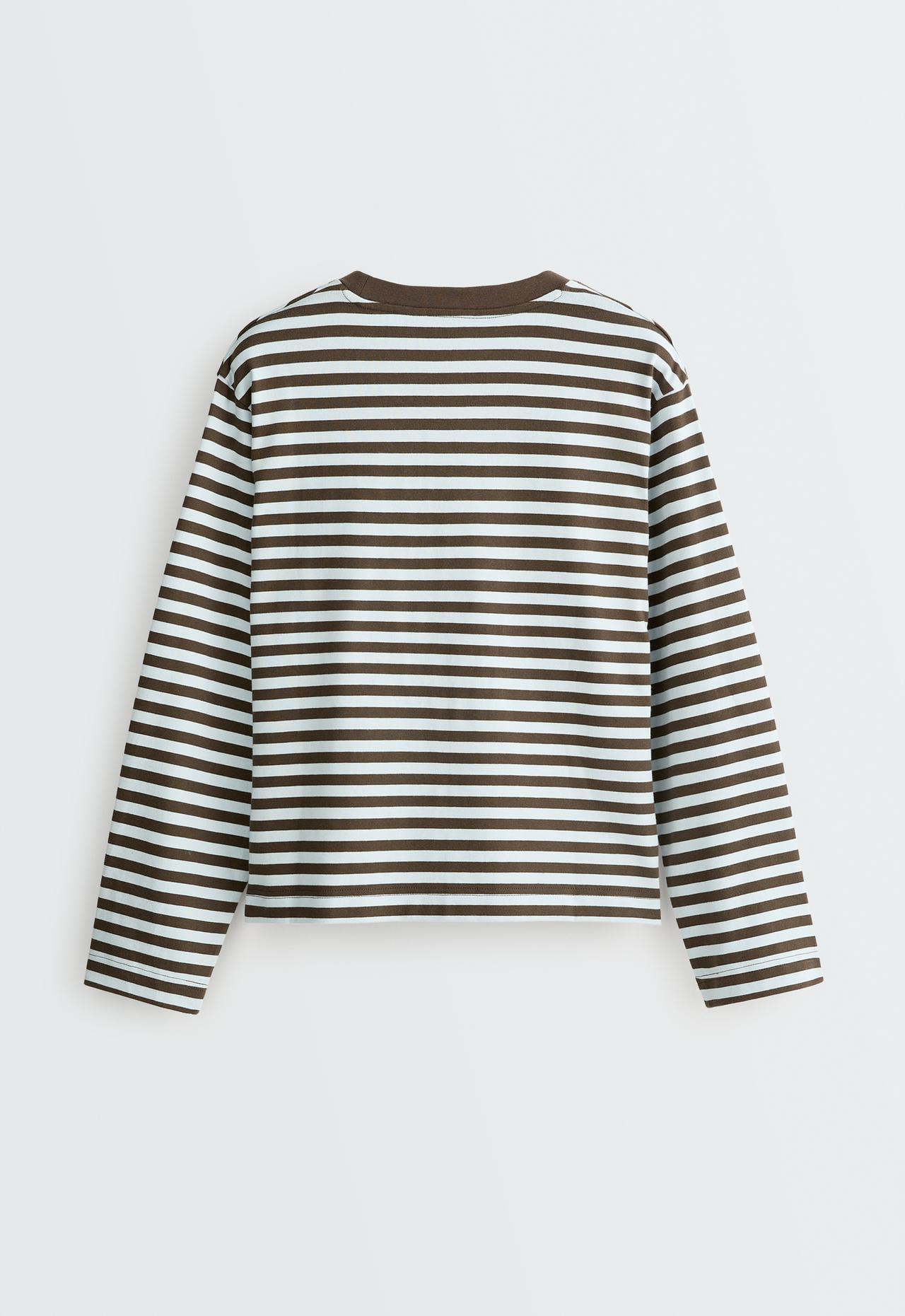 100% cotton Boxy long-sleeved T-shirt — CHARCOAL GREY