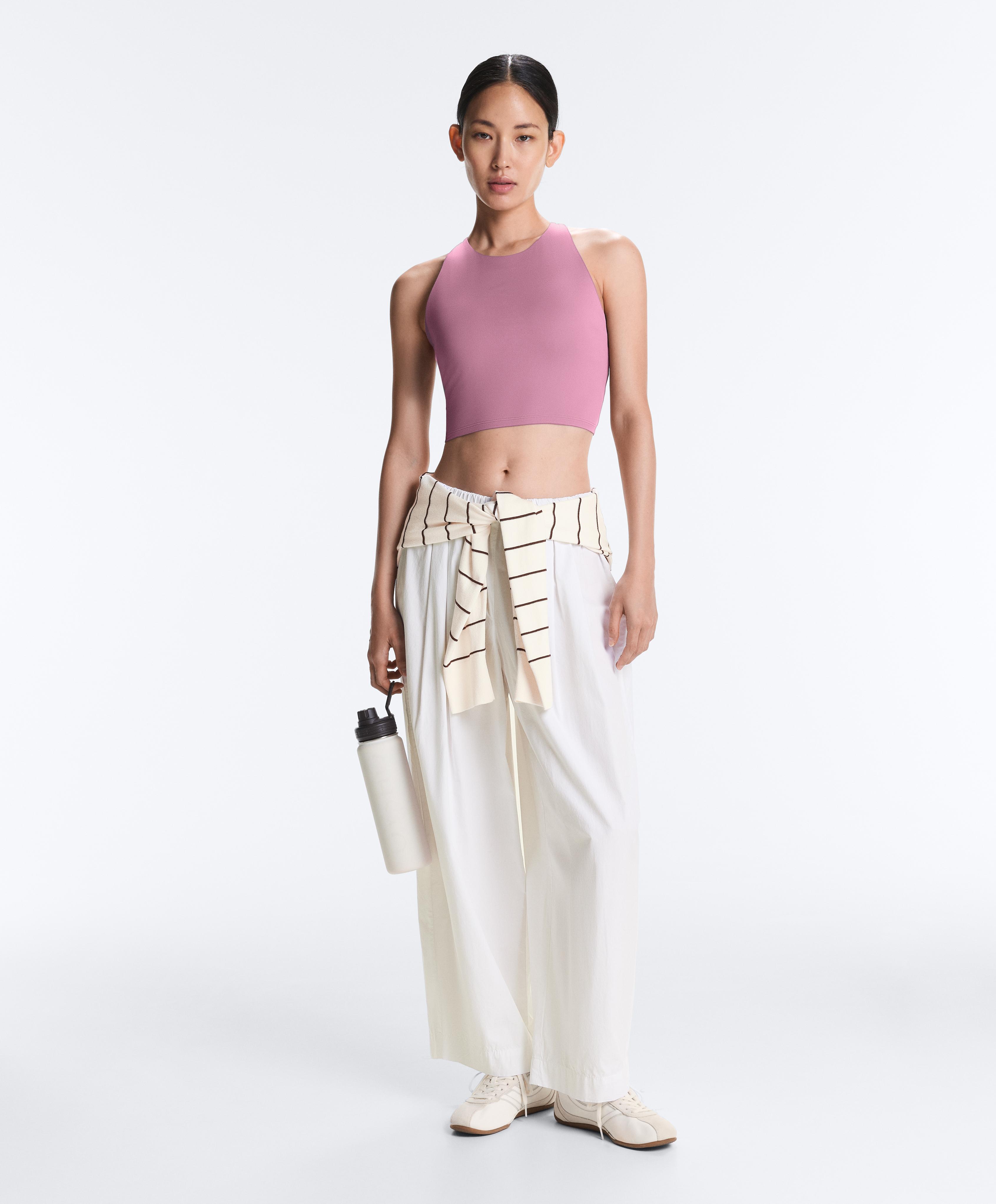 Comfortlux strappy tank top with cups — MAUVE PINK