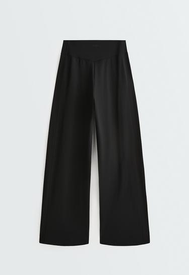 High rise Warm straight trousers with zips — BLACK 6
