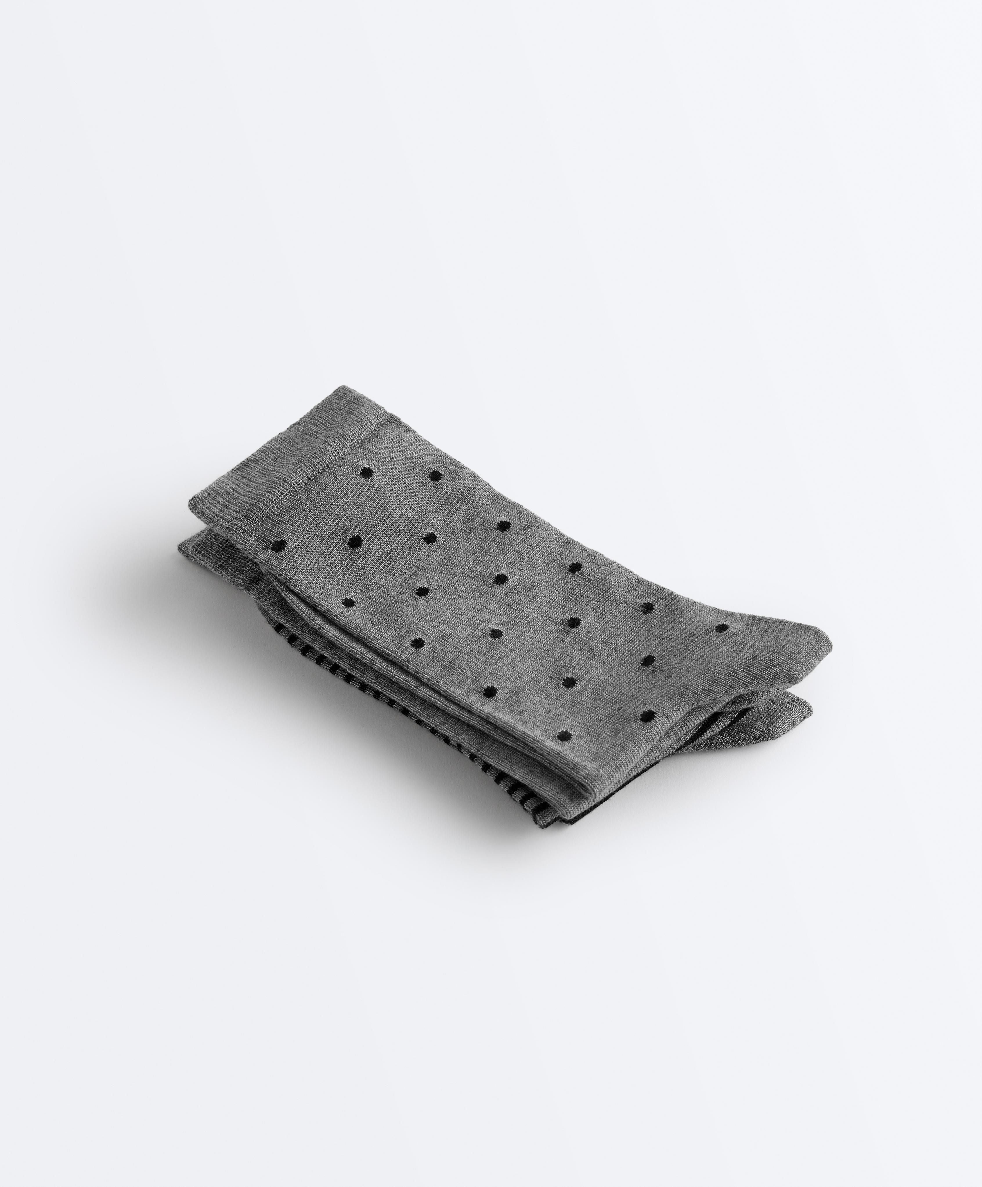 2 pairs of classic 55% modal 10% cashmere socks — MOTTLED GREY MELANGE