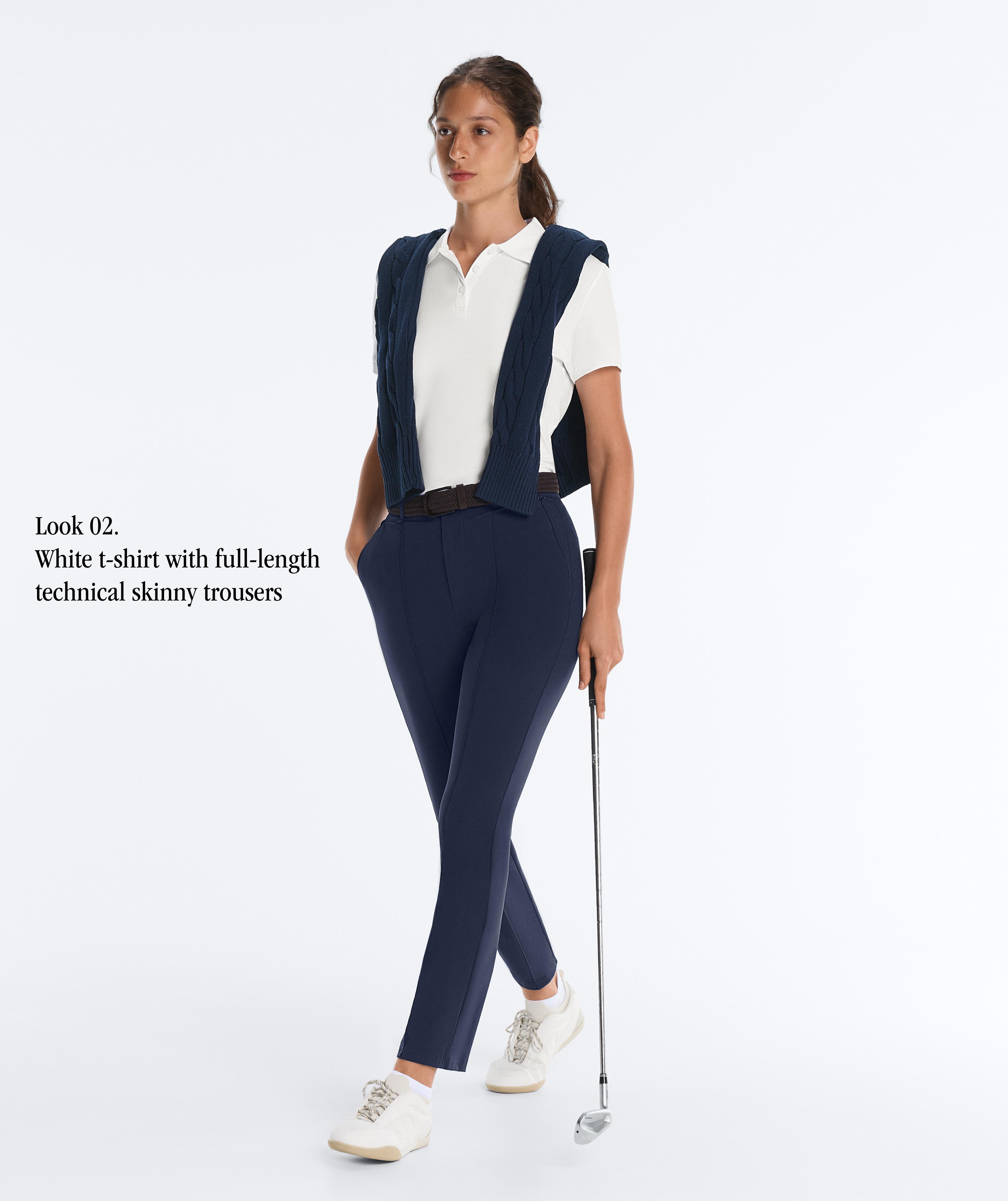 Technical skinny crease trousers — NAVY BLUE