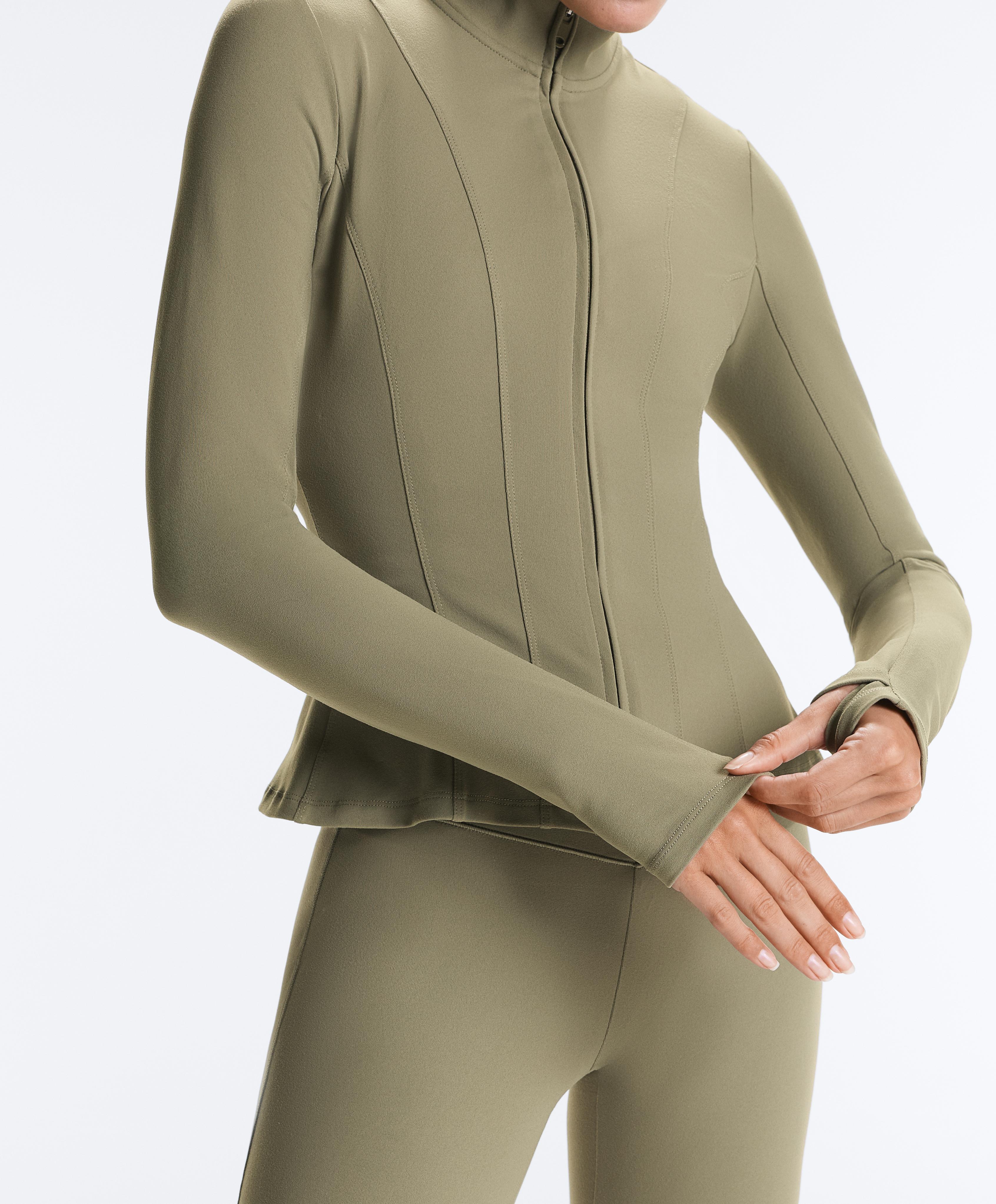 Evermove peplum technical jacket — WASHED KHAKI