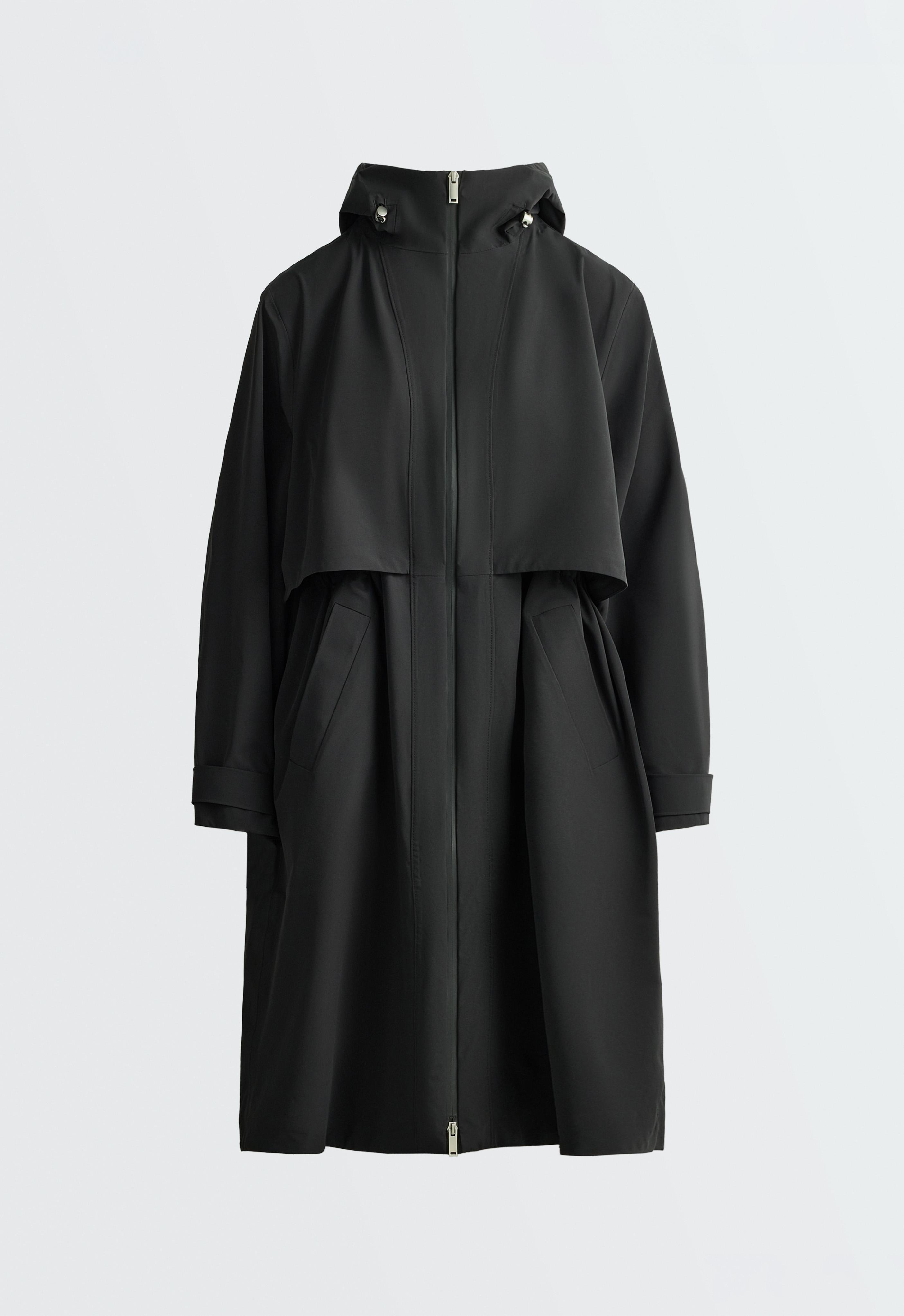 Extra lightweight long 10k waterproof jacket — BLACK