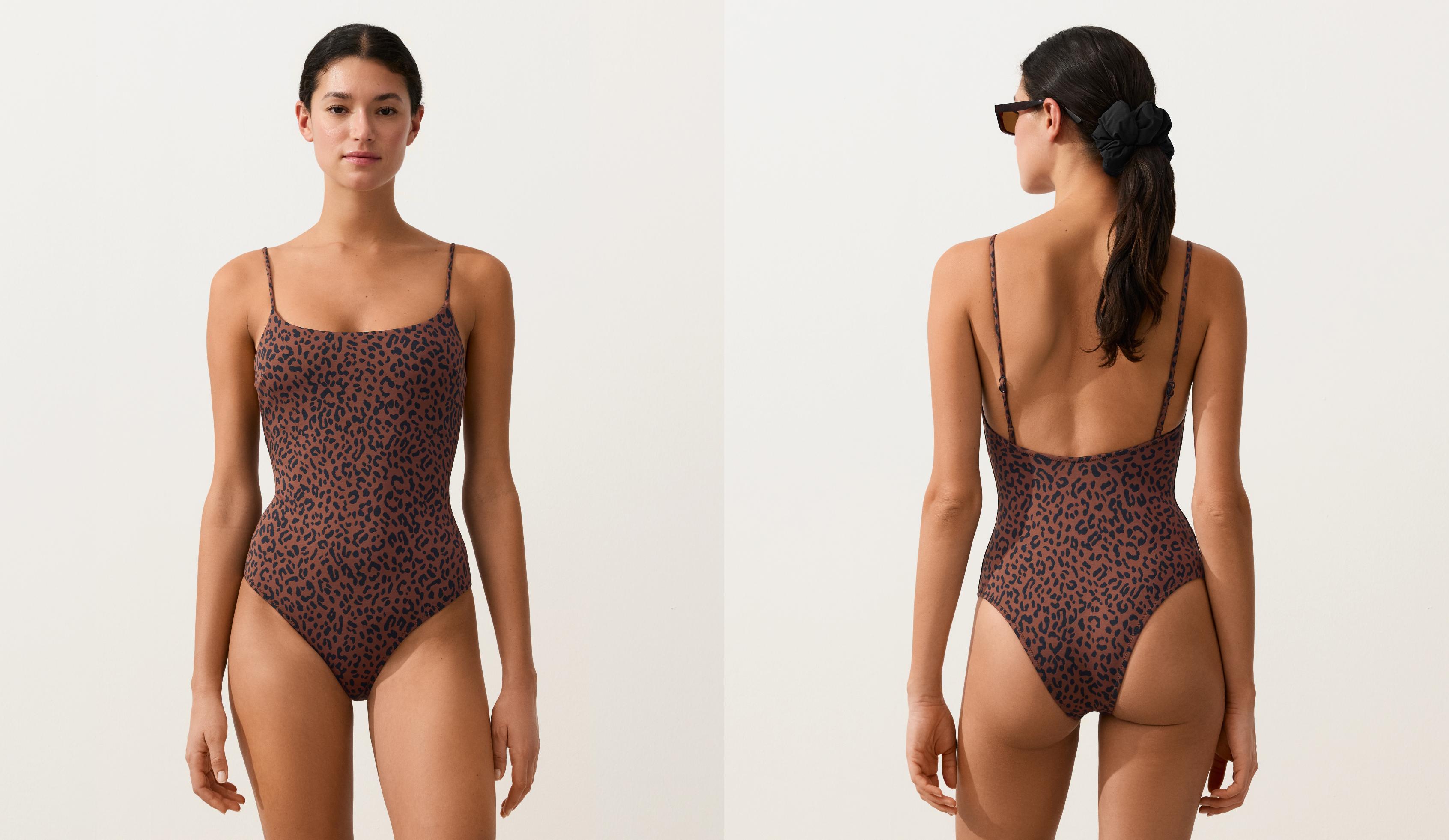 Leopard print swimsuit — BROWN