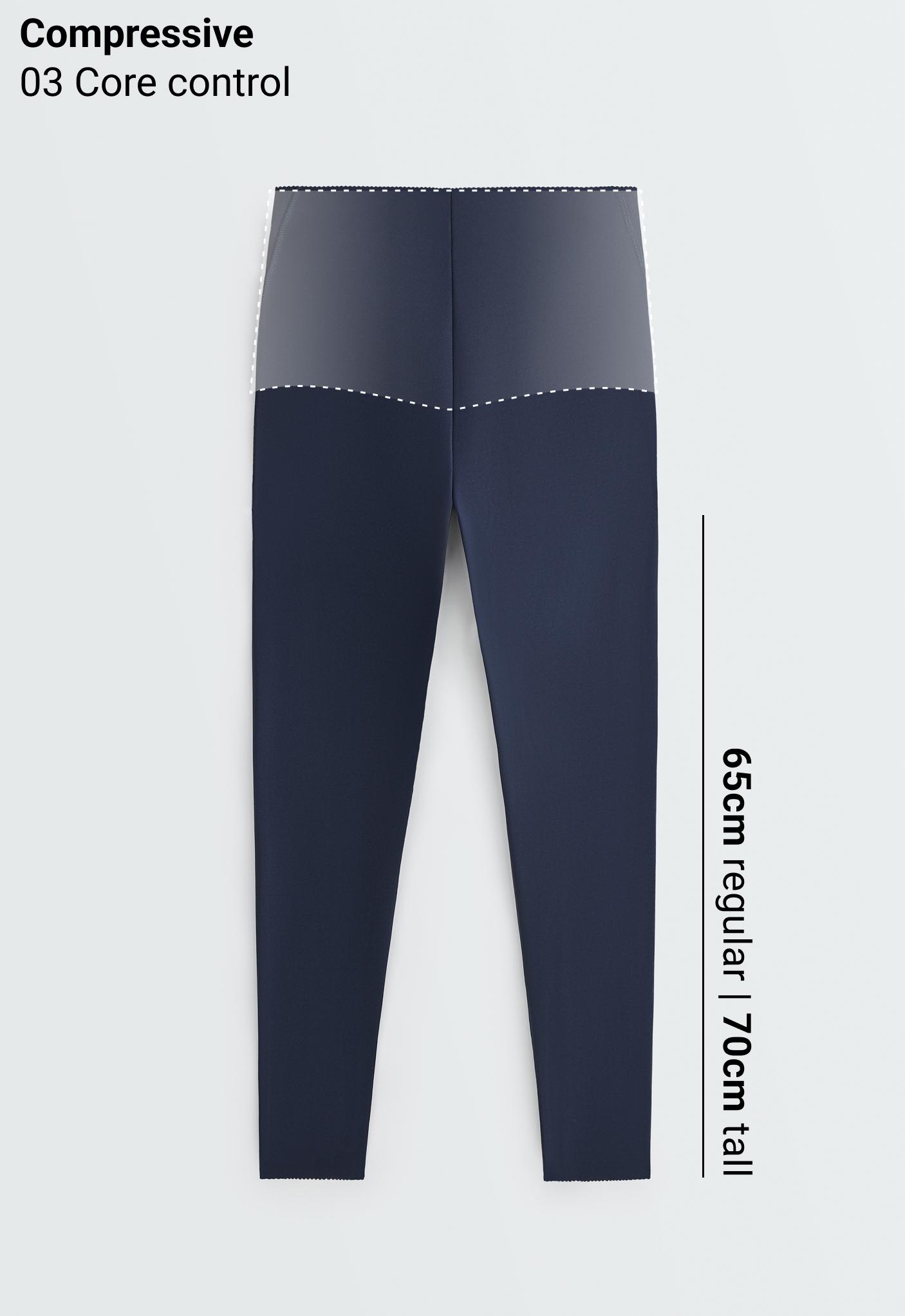 Compressive high-rise core-control ankle-length leggings