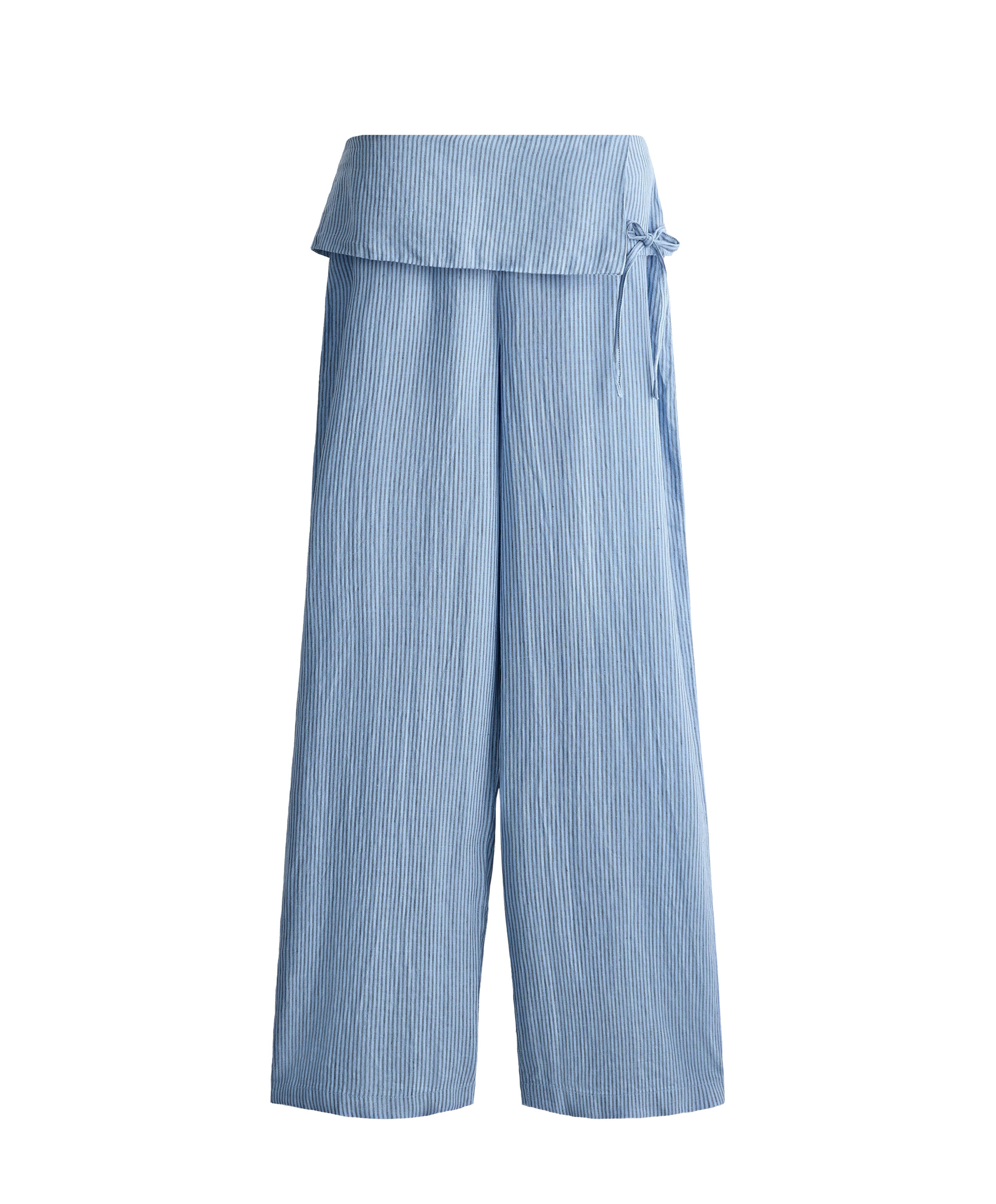 Oysho %100 keten düz paça pantolon görsel 4