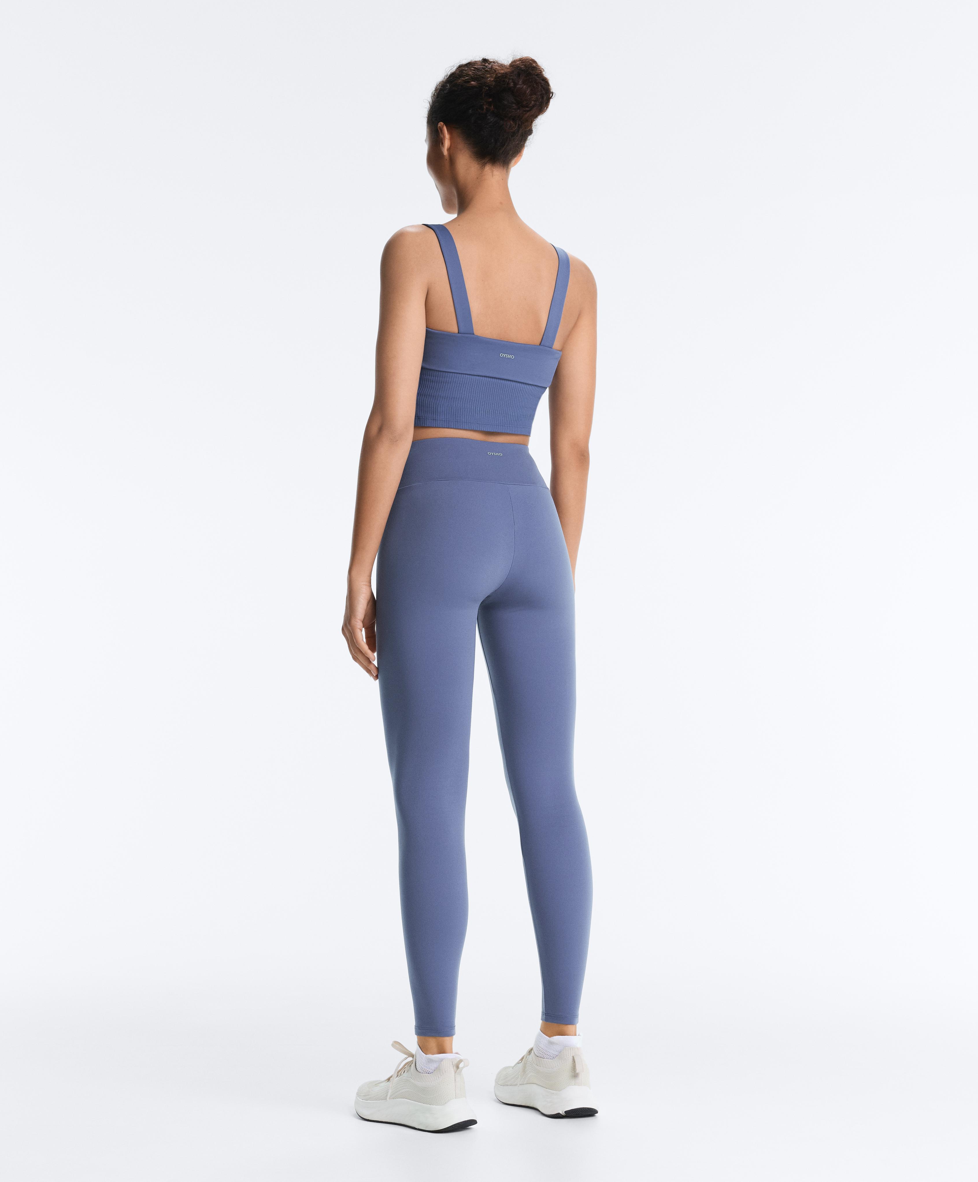 Comfortlux rib turn-up tank top — MID-WASHED BLUE