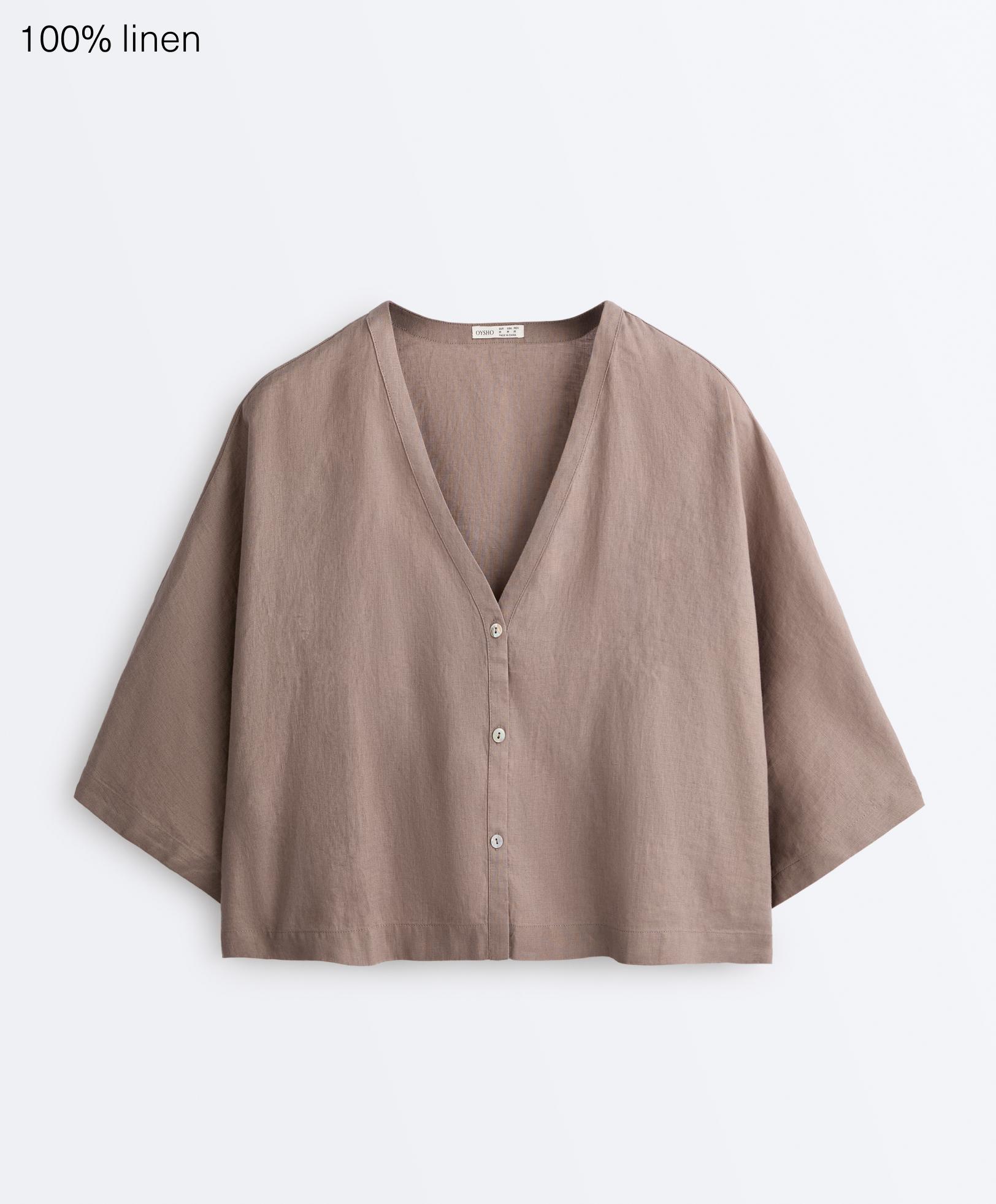 Chemise manches courtes 100&nbsp;% lin