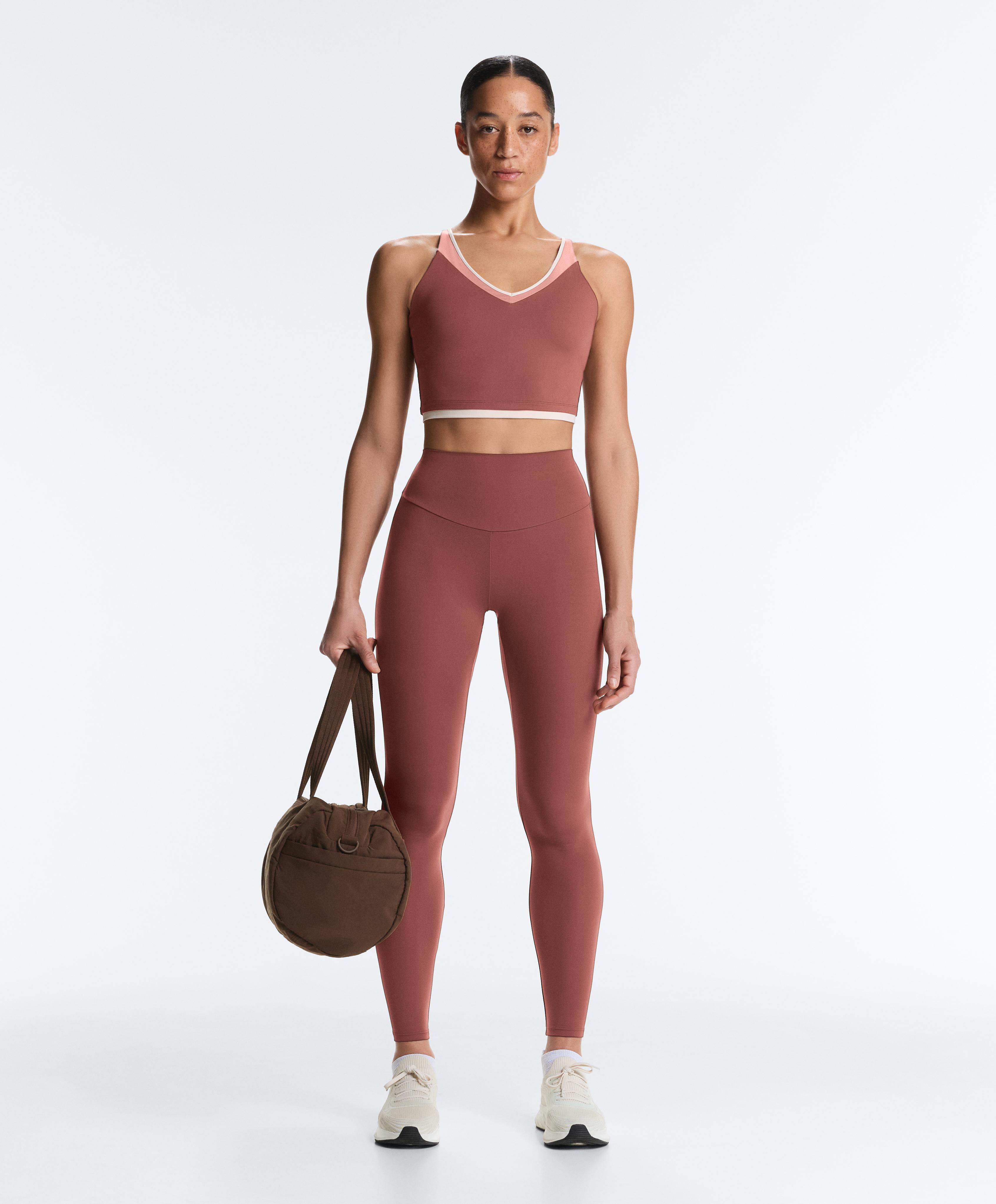 Comfortlux high-waisted ankle-length leggings — MAHOGANY