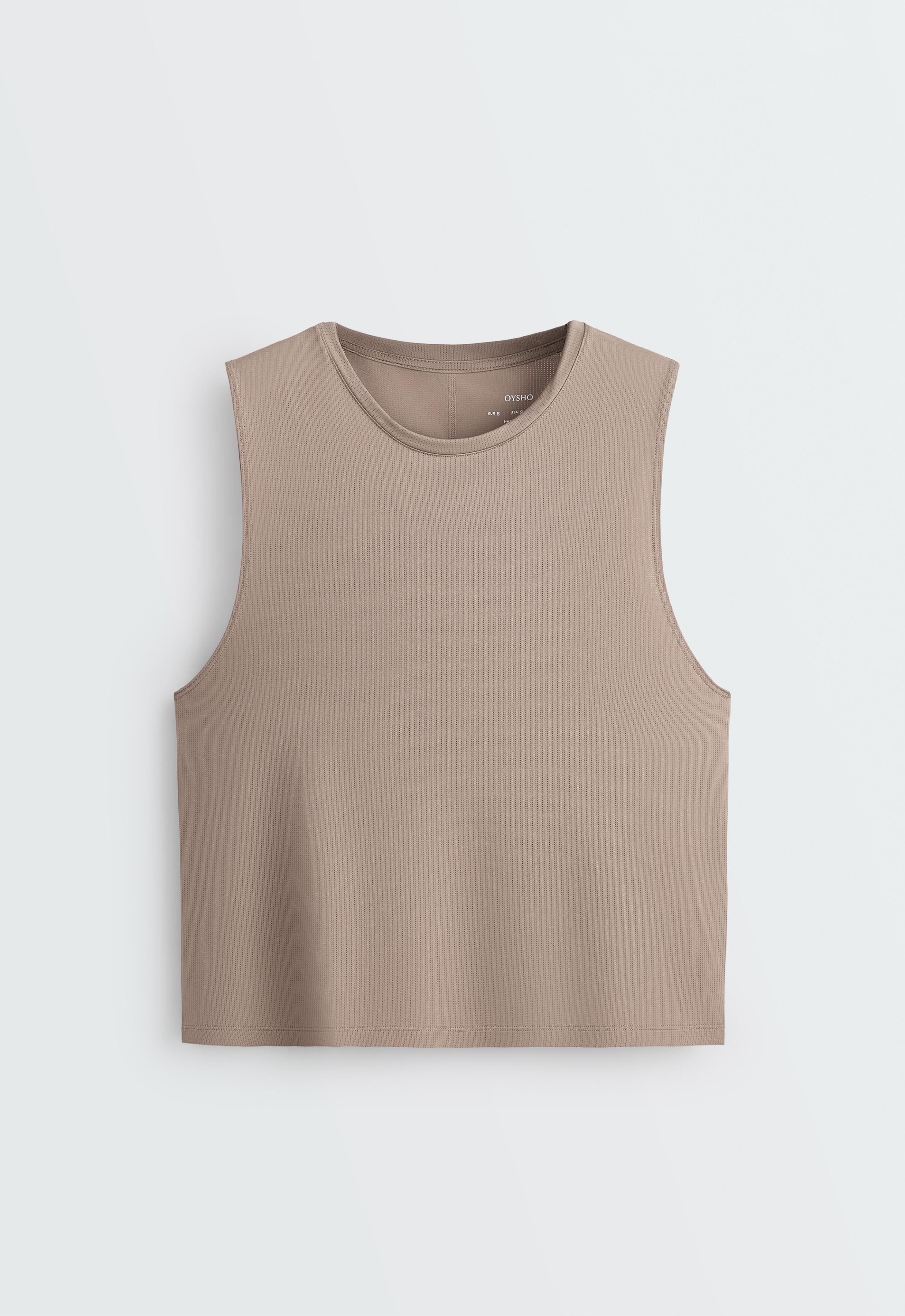 Technical Sleeveless T-shirt — MINK GREY
