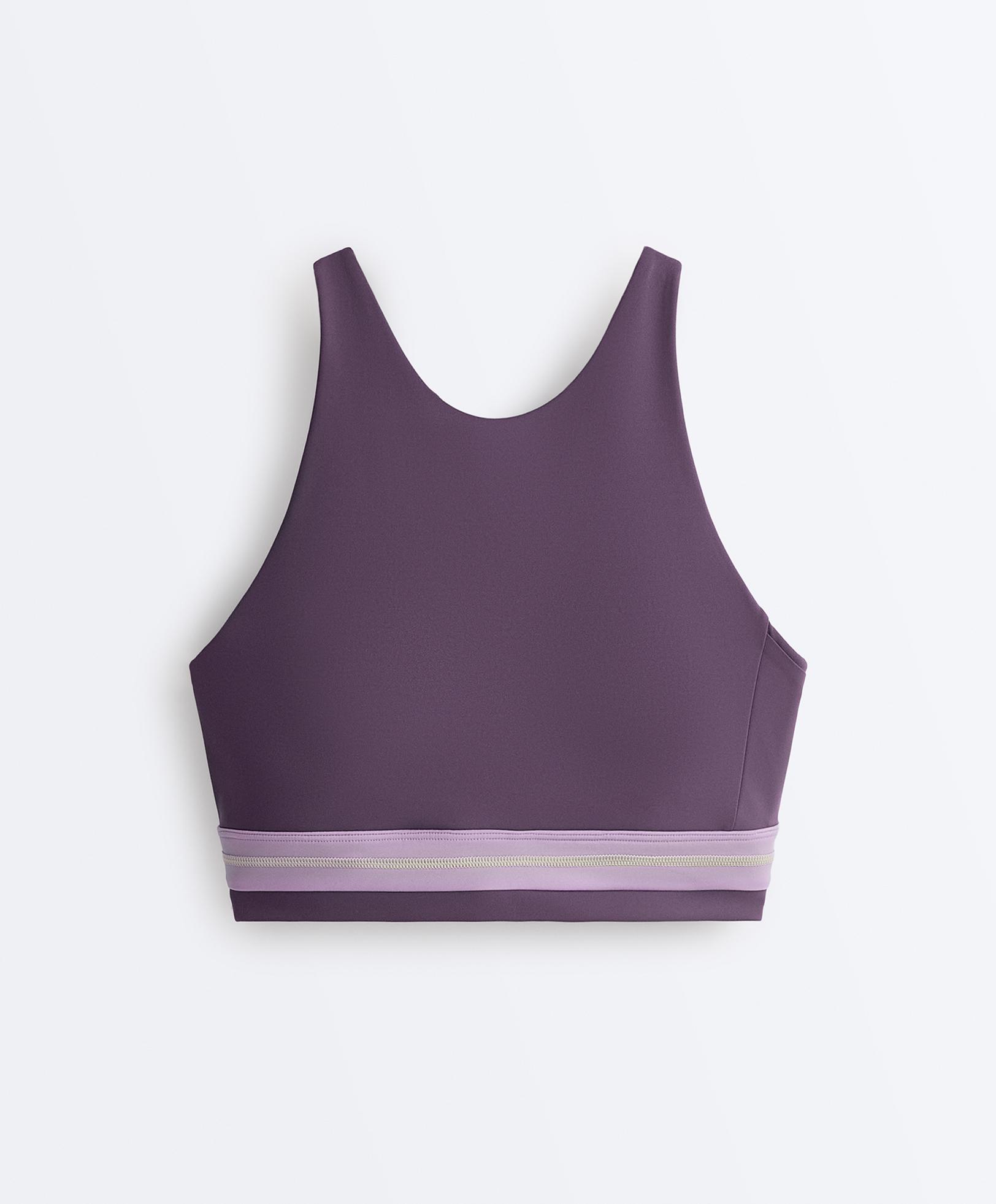 Compressive halterneck tank top — WASHED PURPLE