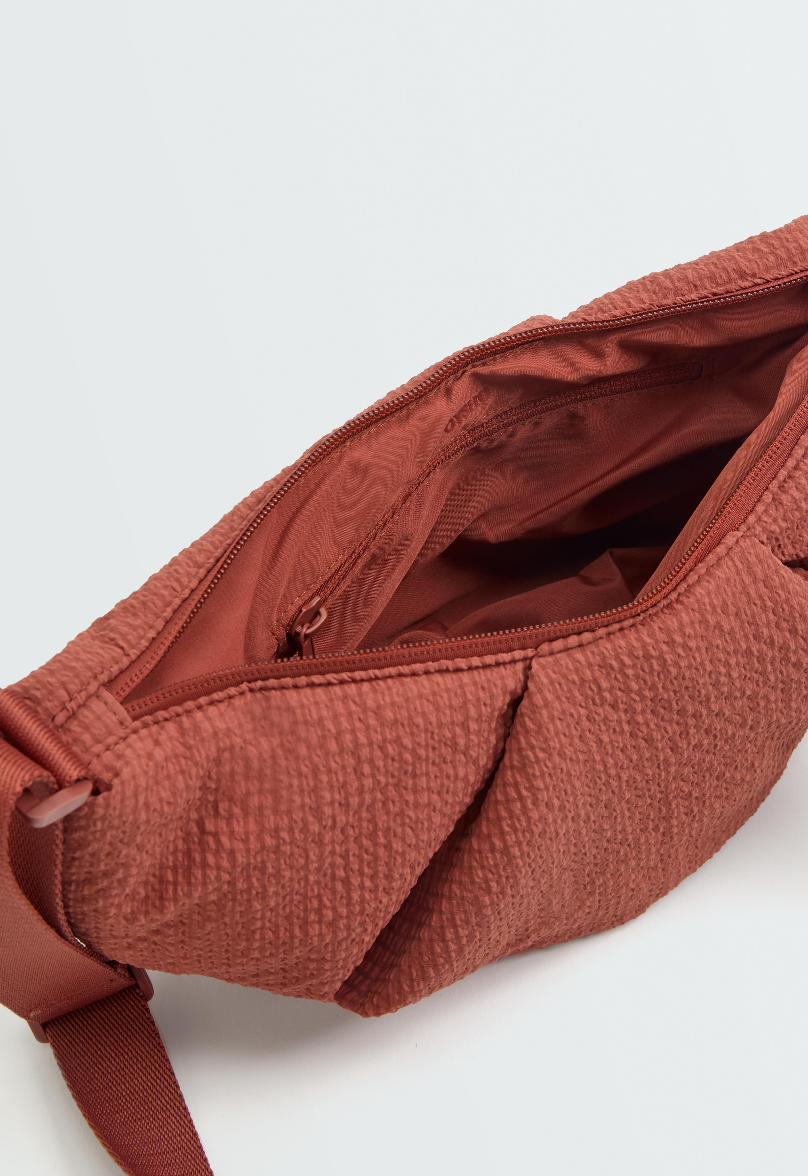 Textured quilted crossbody bag — TERRACOTTA