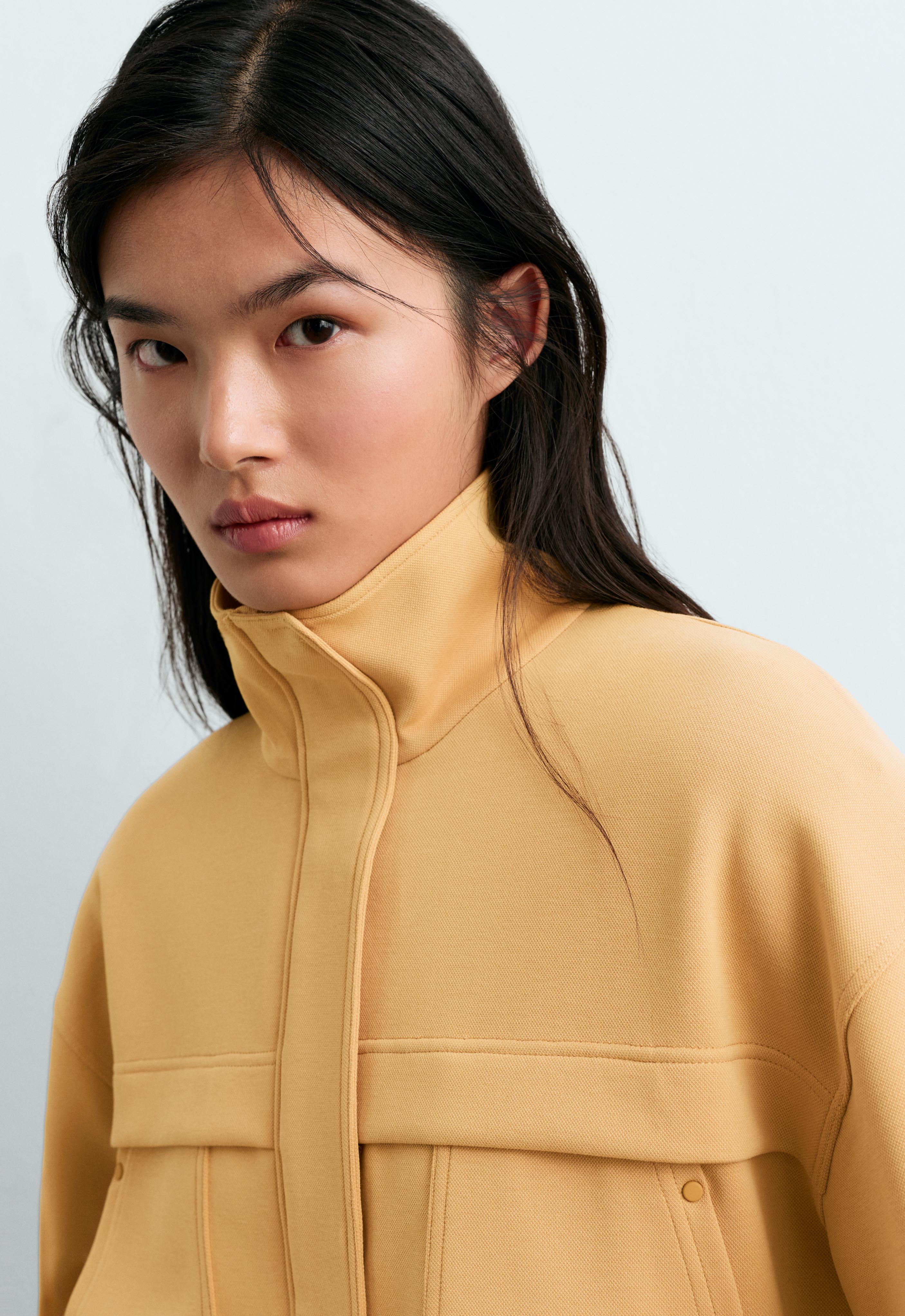 Veste bomber à poches en coton piqué