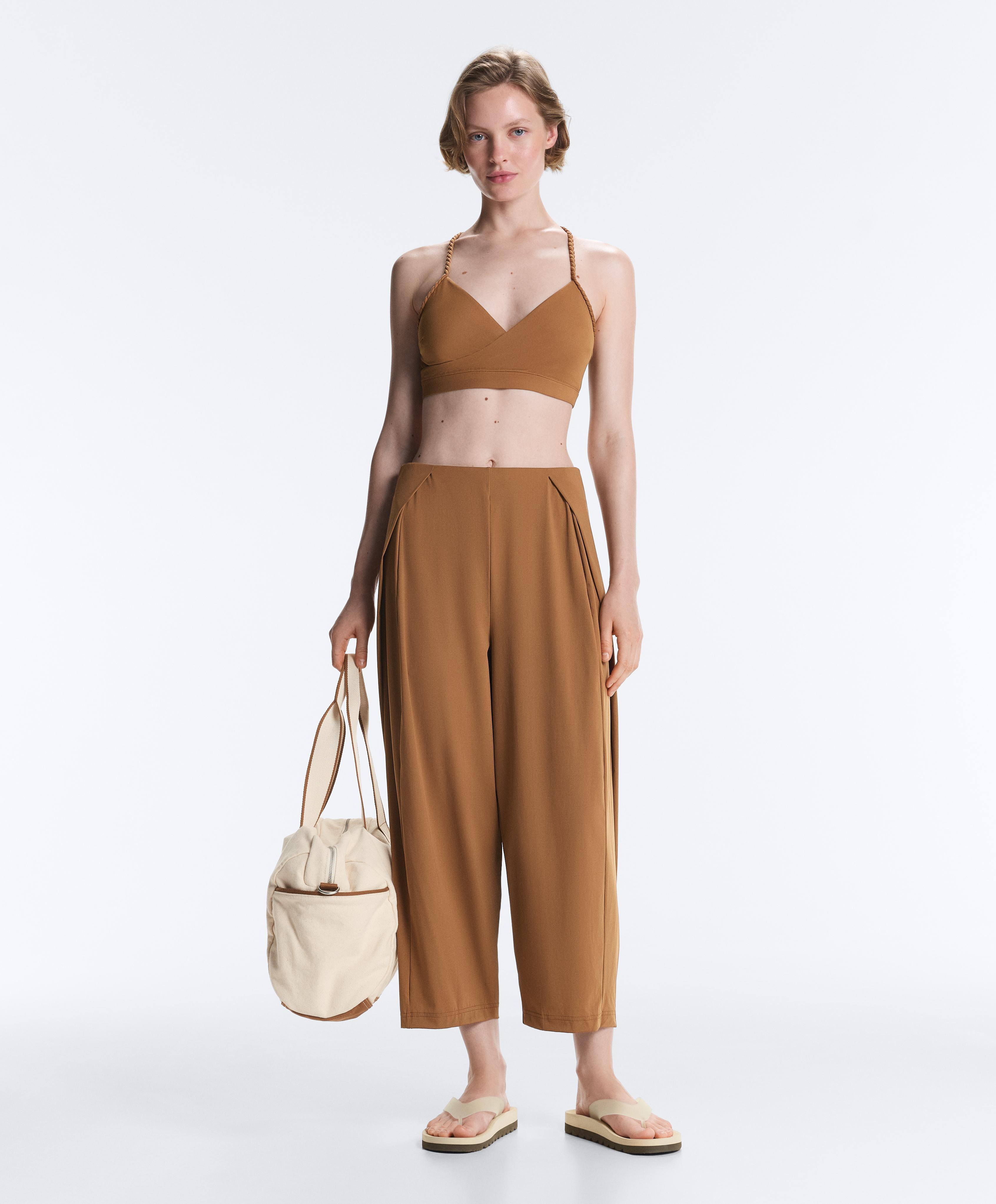 Light Touch high-rise long Barrel trousers — TOFFEE