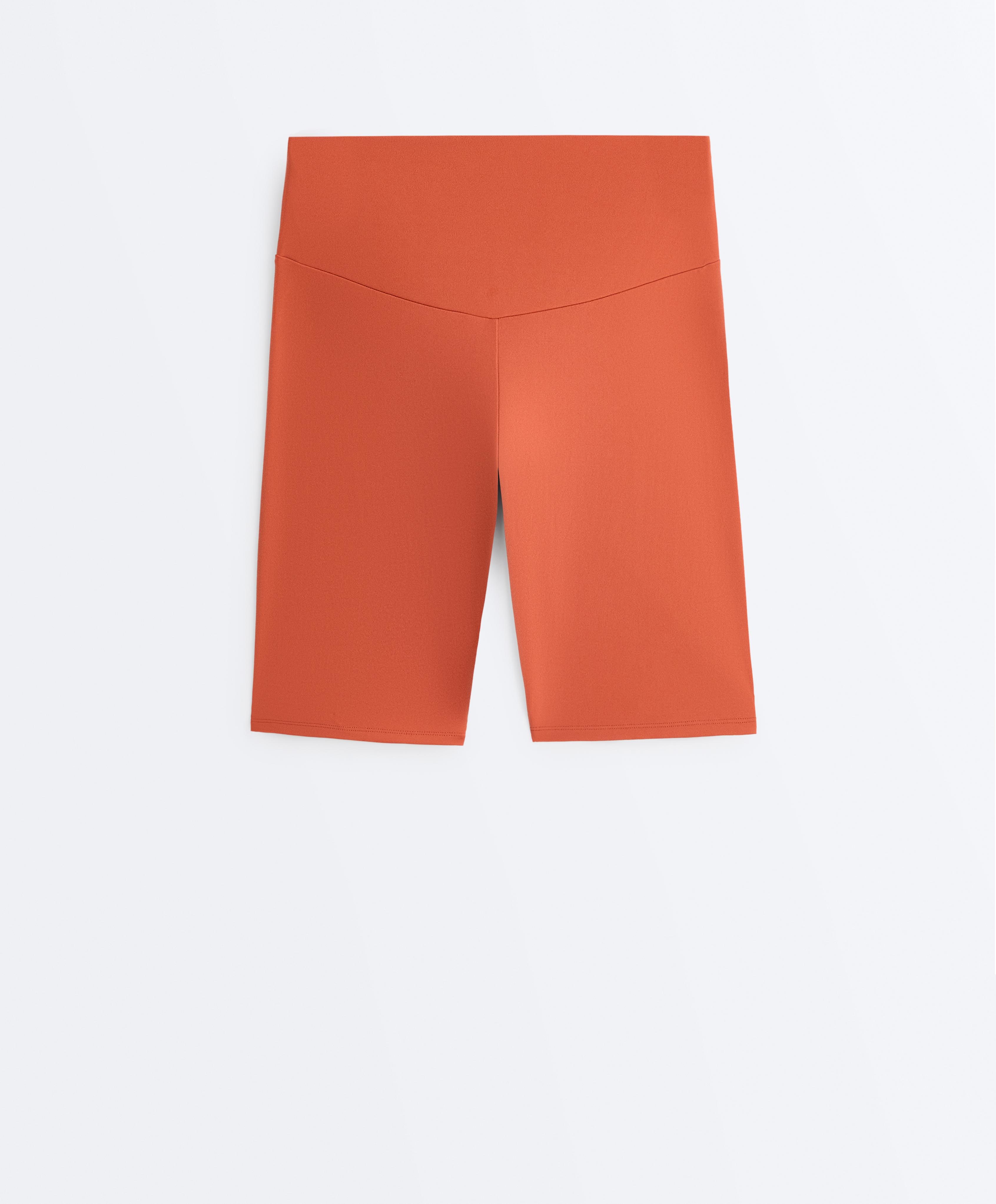Comfortlux high-rise 20cm biker leggings — TERRACOTTA