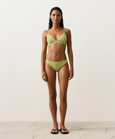 Floral jacquard classic bikini briefs — APPLE GREEN 2