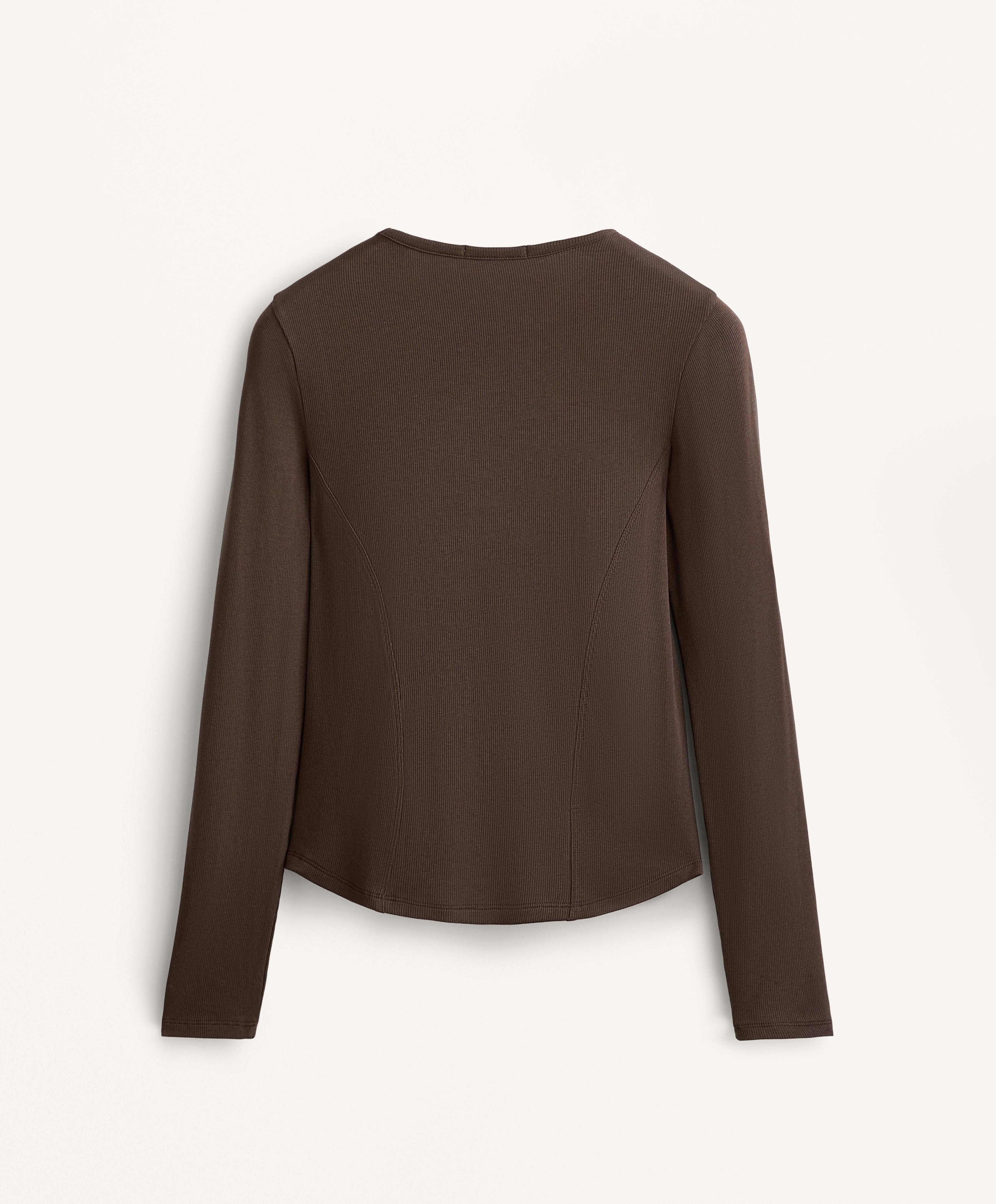 Long sleeve rib T-shirt with cotton and modal Long sleeve rib T-shirt with cotton and modal