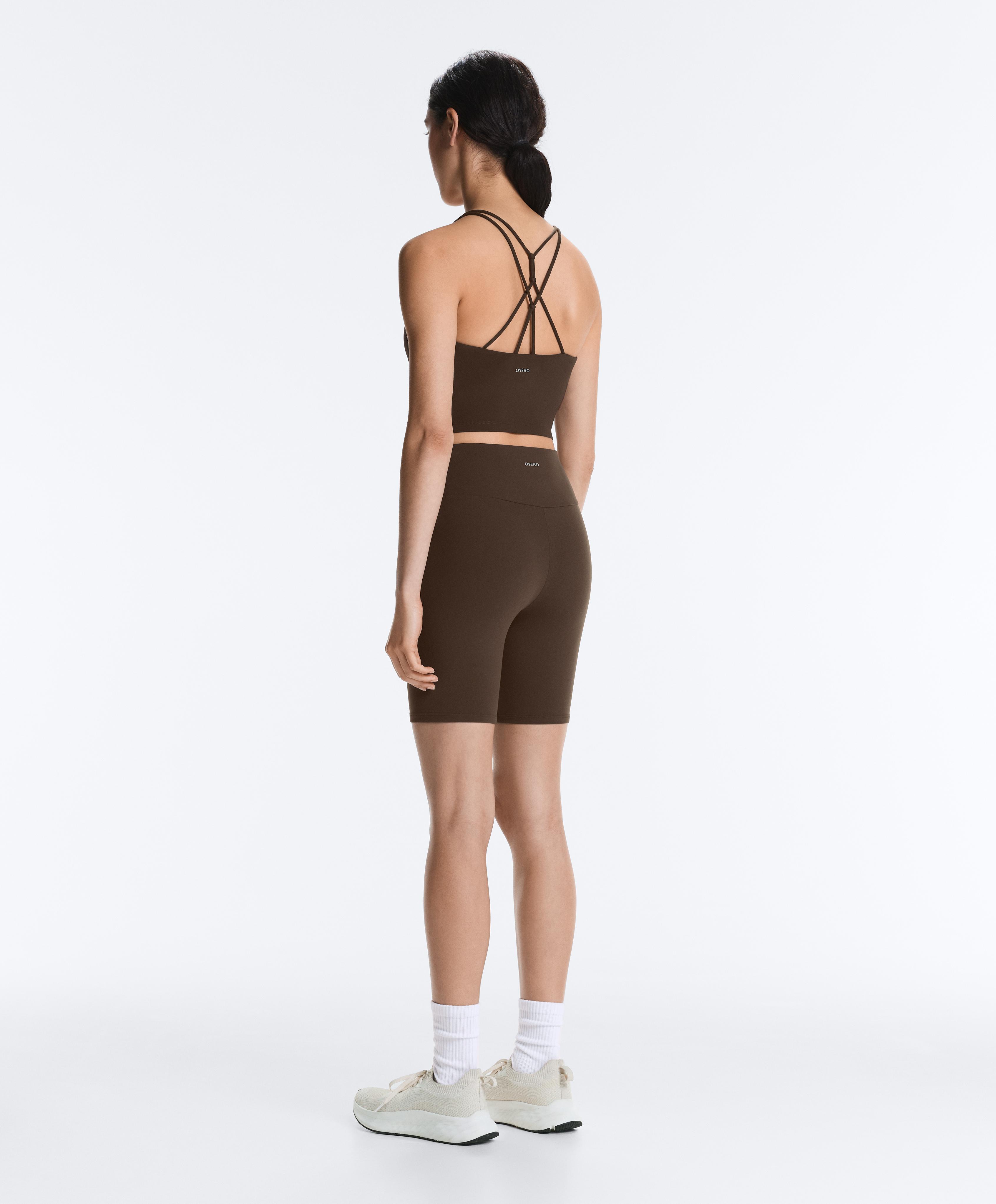 Comfortlux high-rise 20cm biker leggings — DARK BROWN
