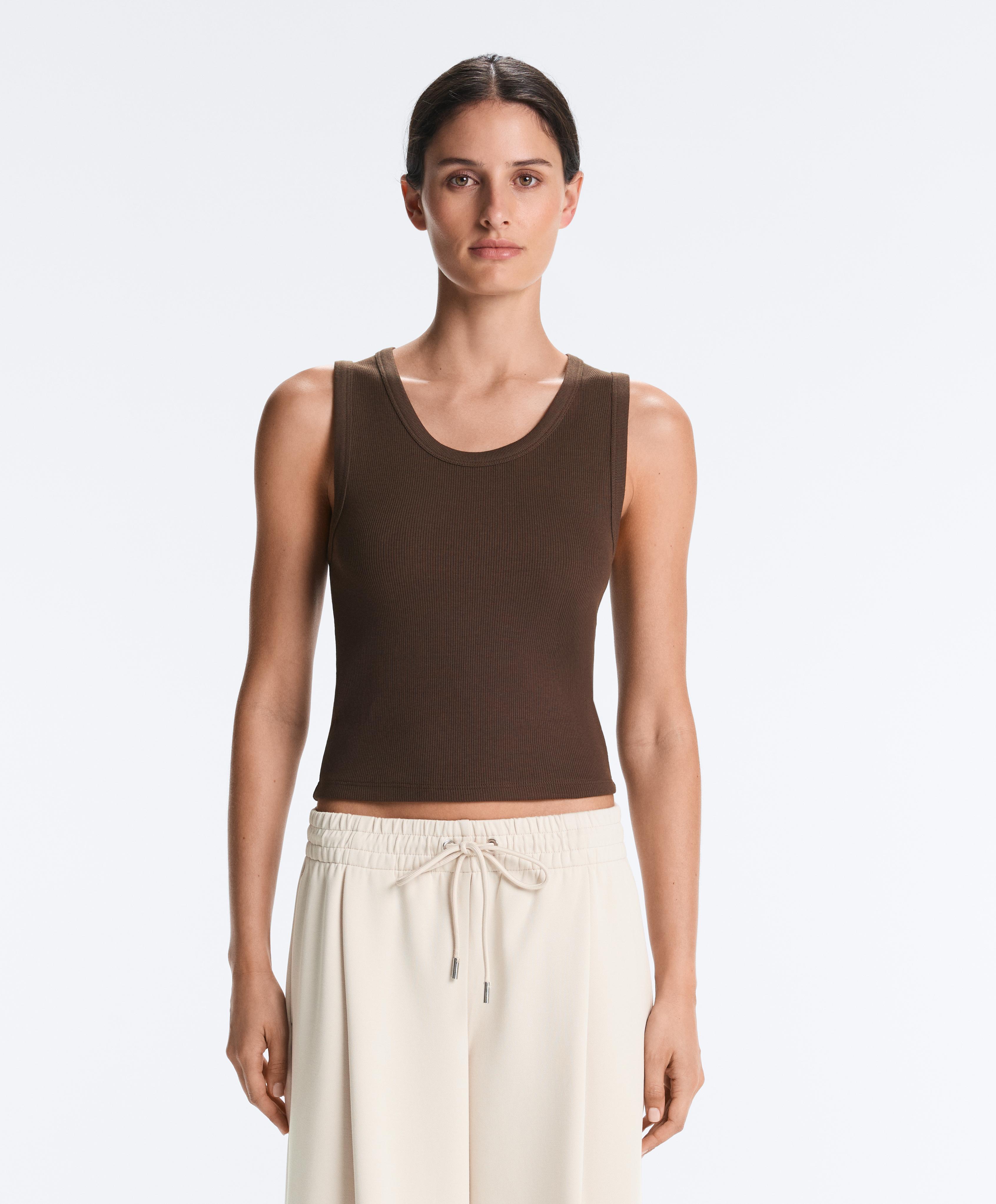 T-shirt met brede bandjes van katoen en modal T-shirt met brede bandjes van katoen en modal