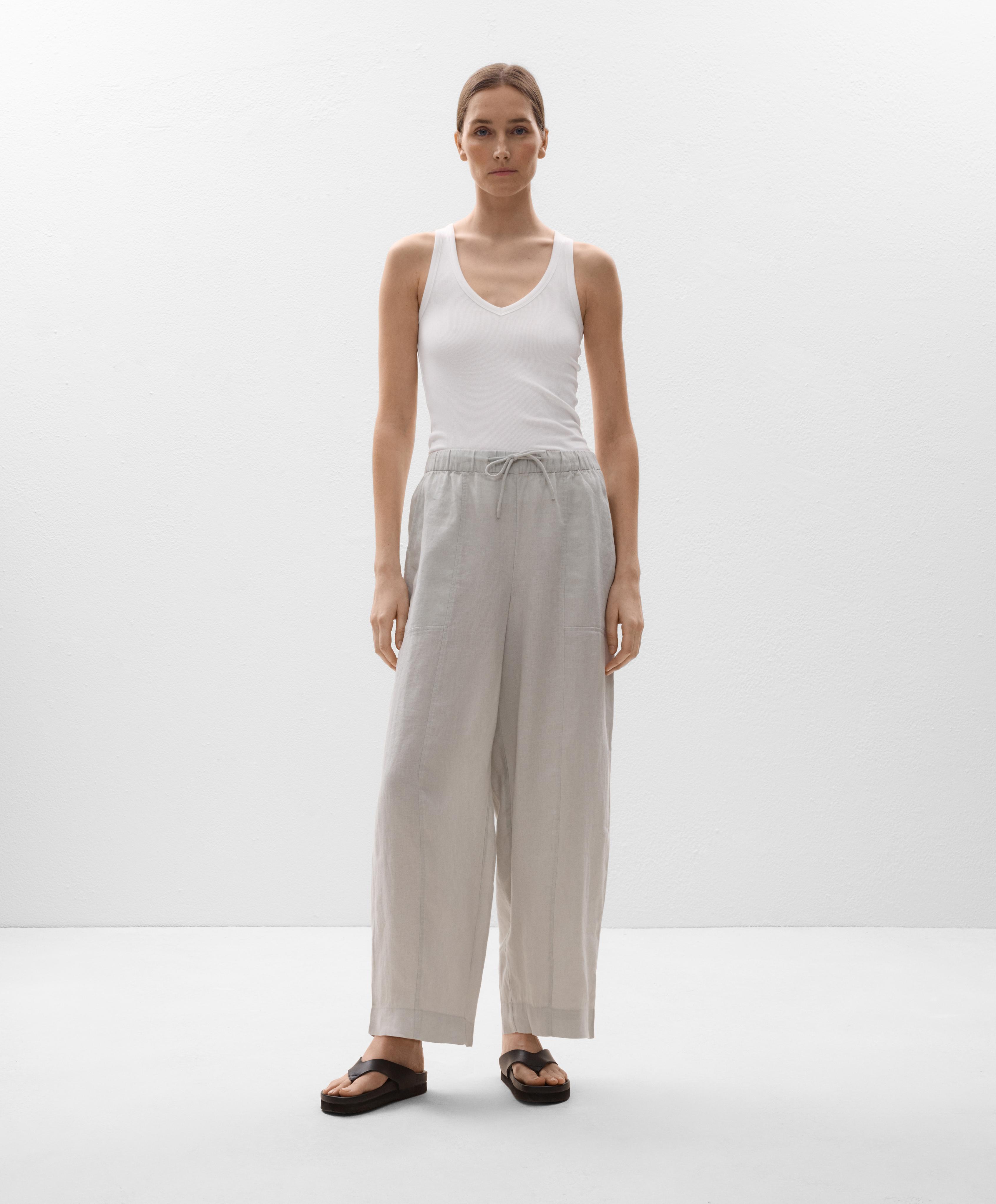 Pantalon barrel 100 % lin Pantalon barrel 100 % lin