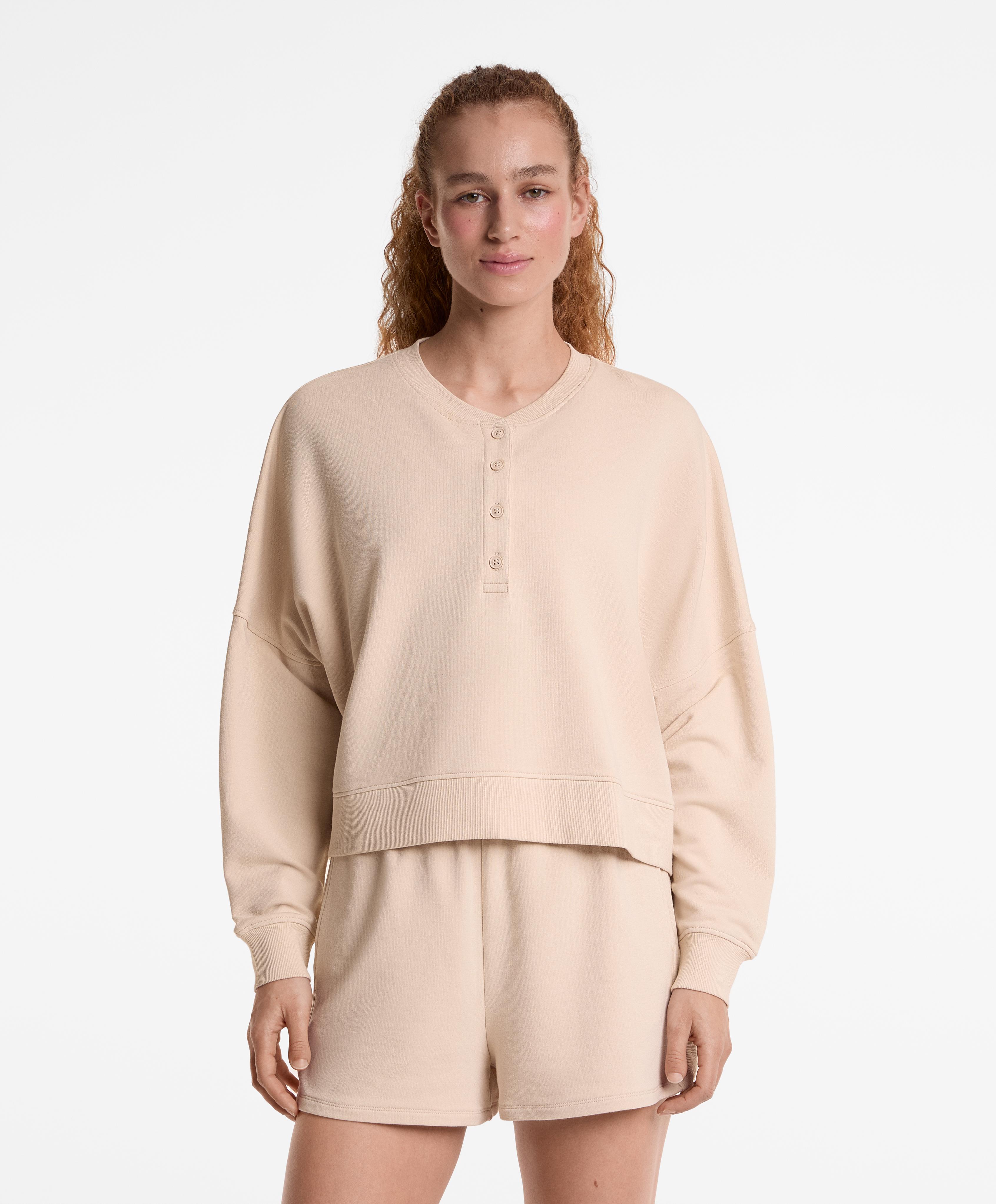 Buttoned sweatshirt with cotton and modal