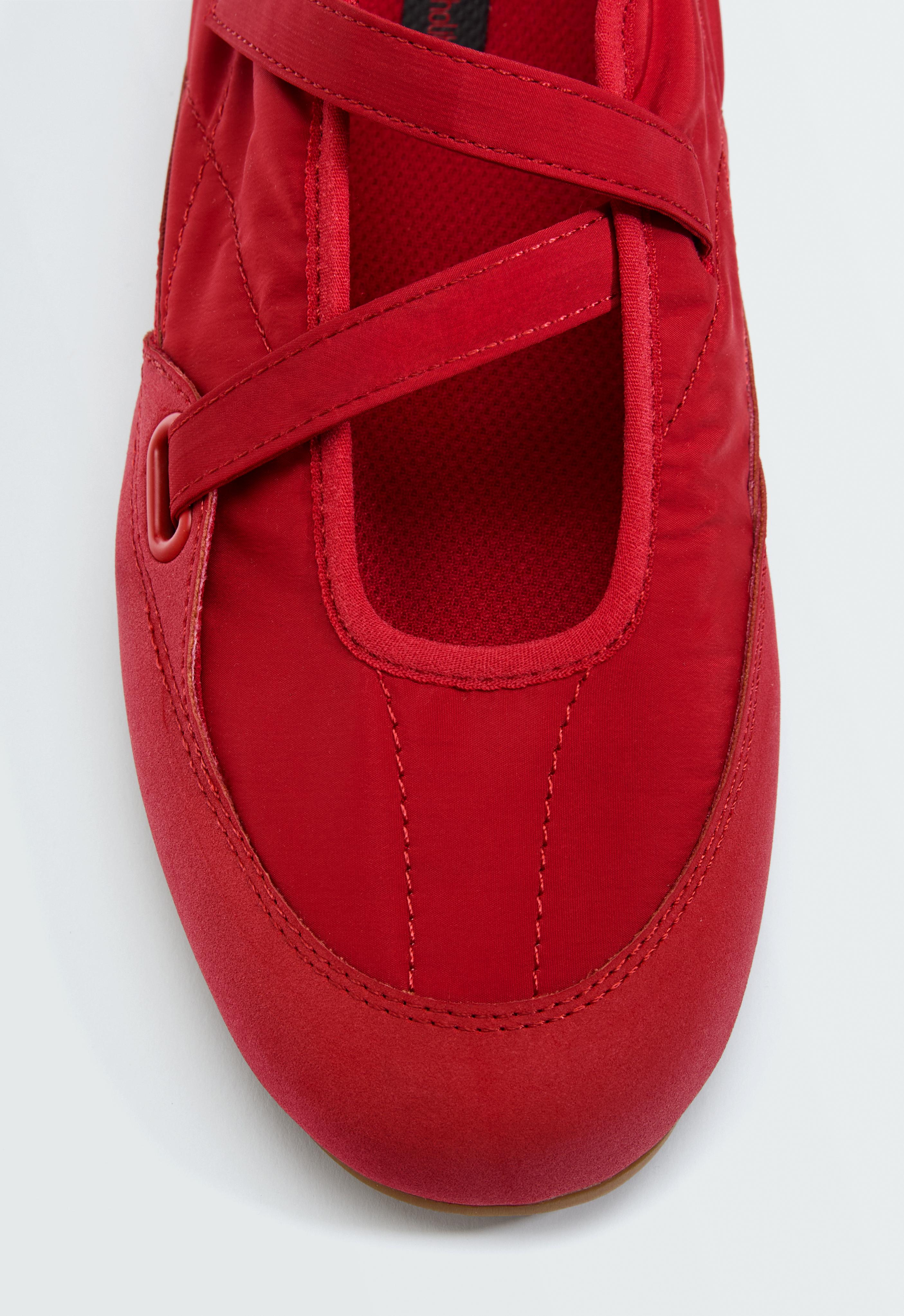 Nylon sport ballet flat — RED
