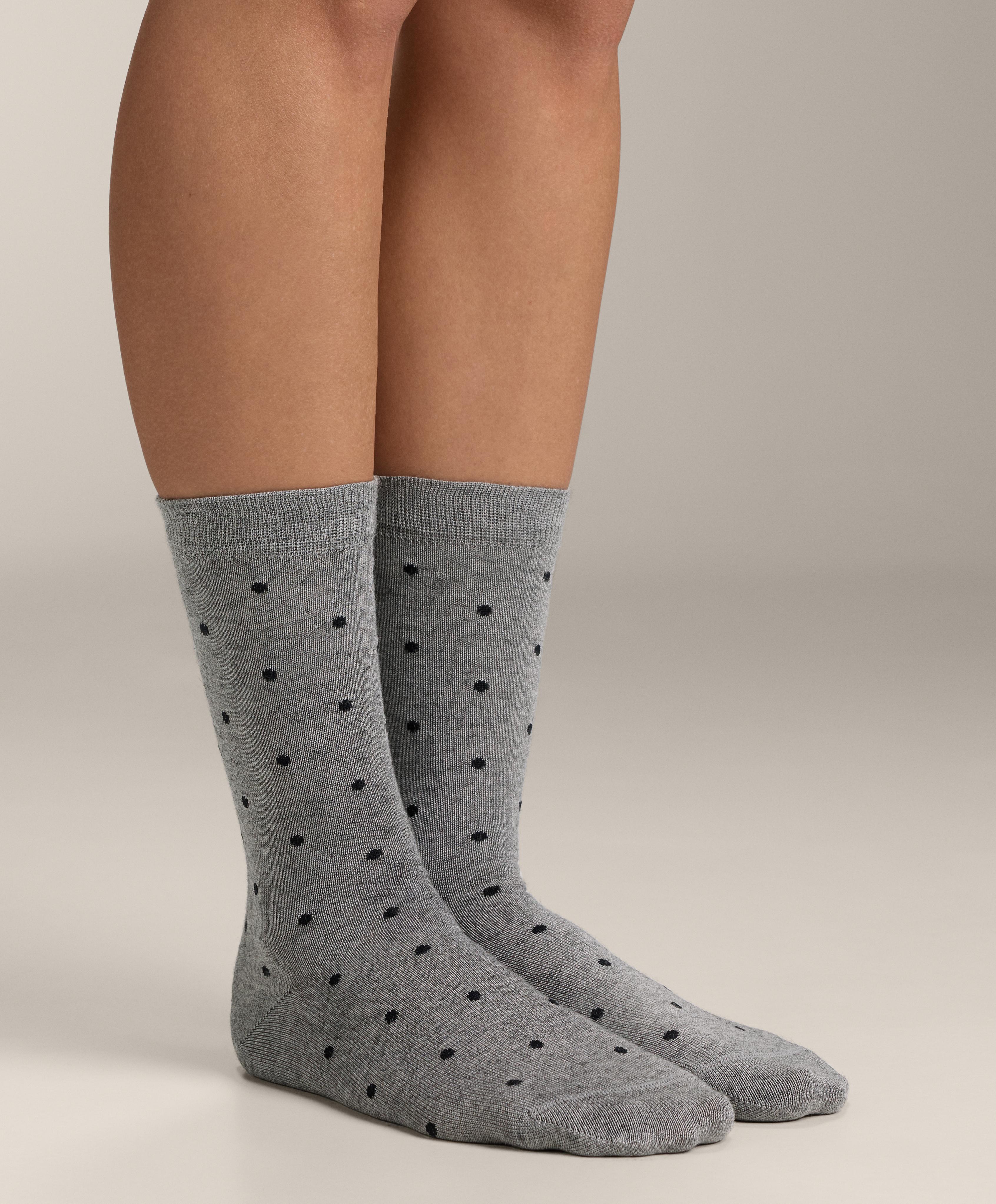 2 pairs of classic 55% modal 10% cashmere socks — MOTTLED GREY MELANGE