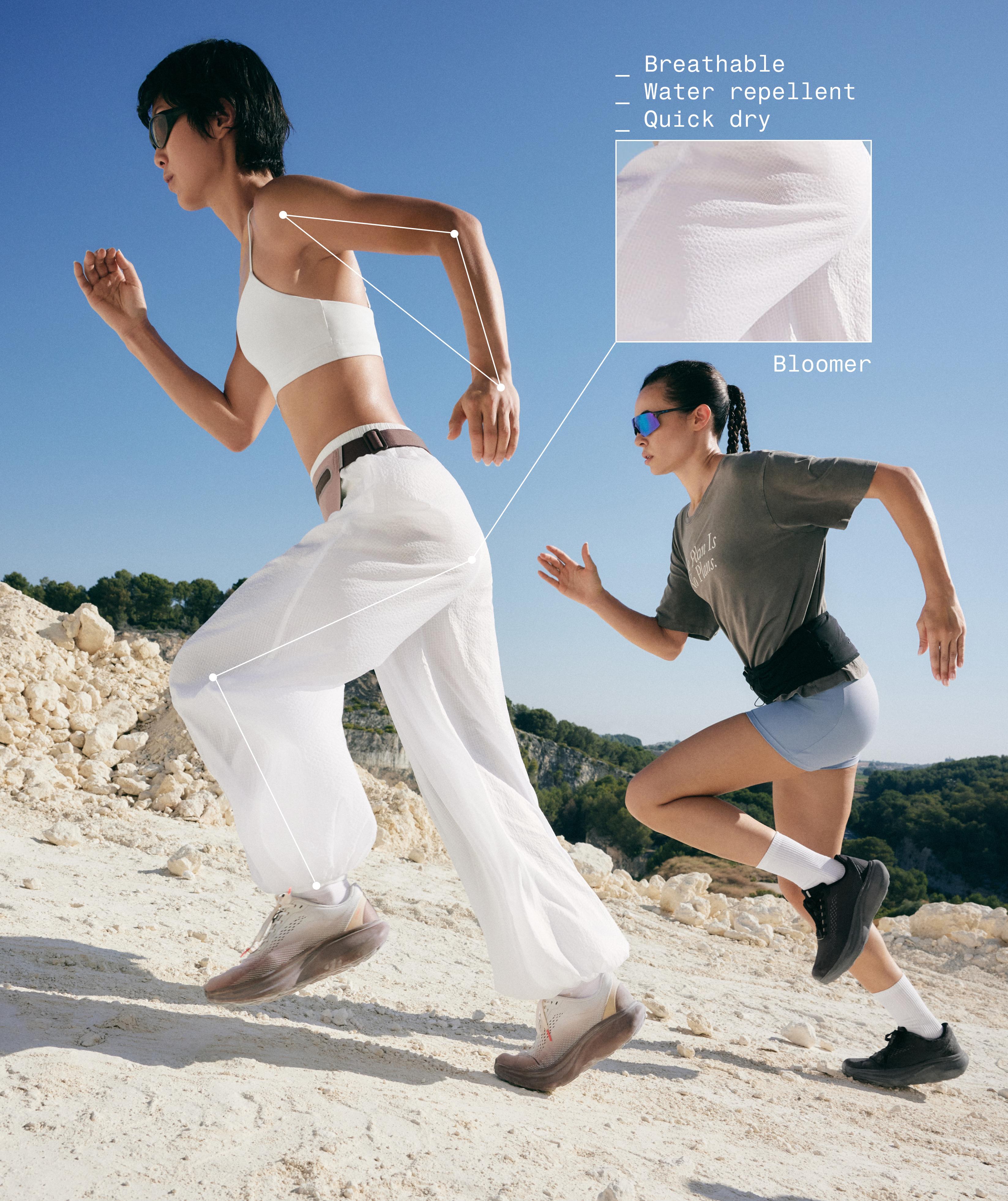 Checked technical bloomer trousers — WHITE