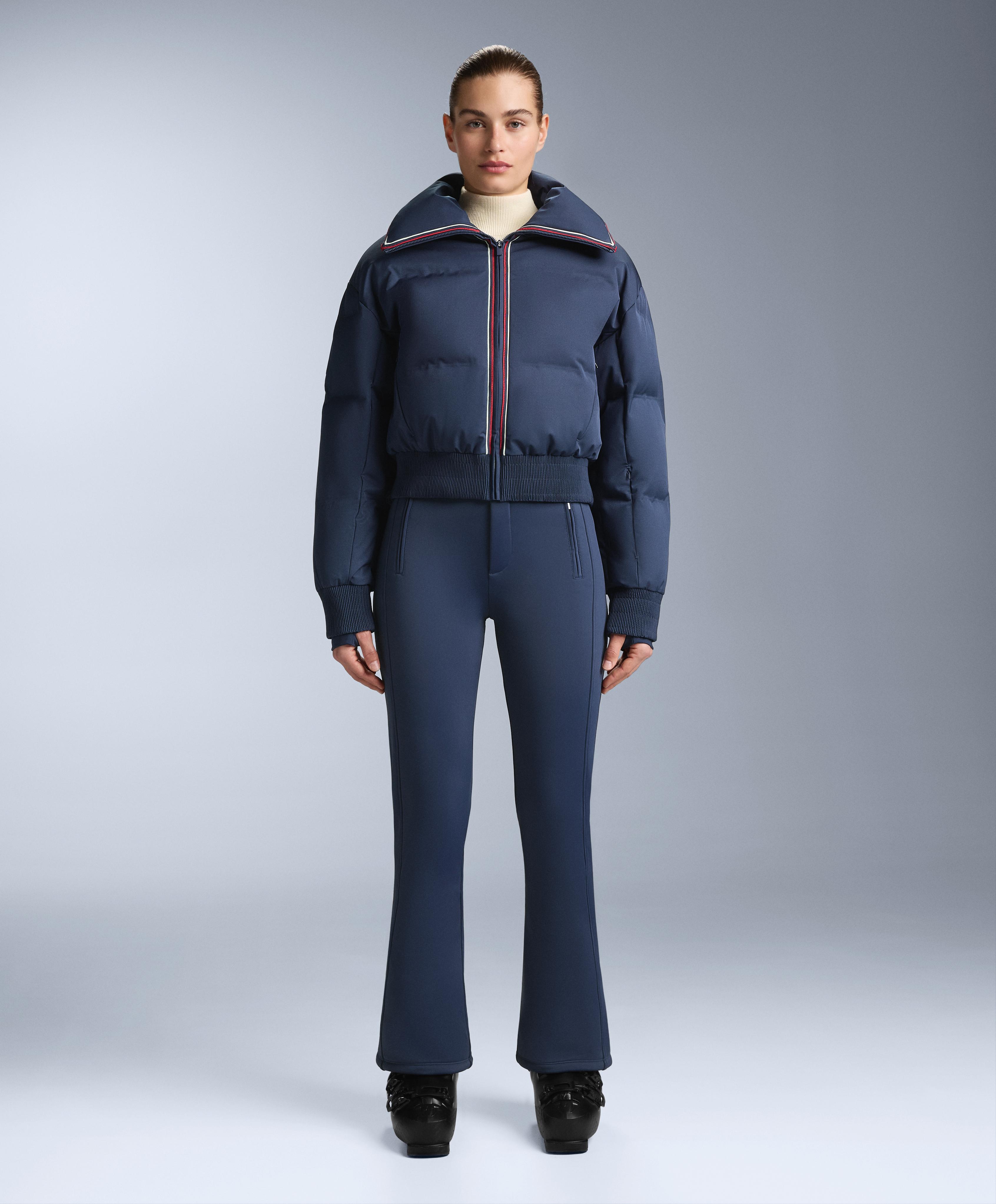 MINARDI PIUME SKI water-resistant retro jacket, 80% down and 20% feather — NAVY BLUE