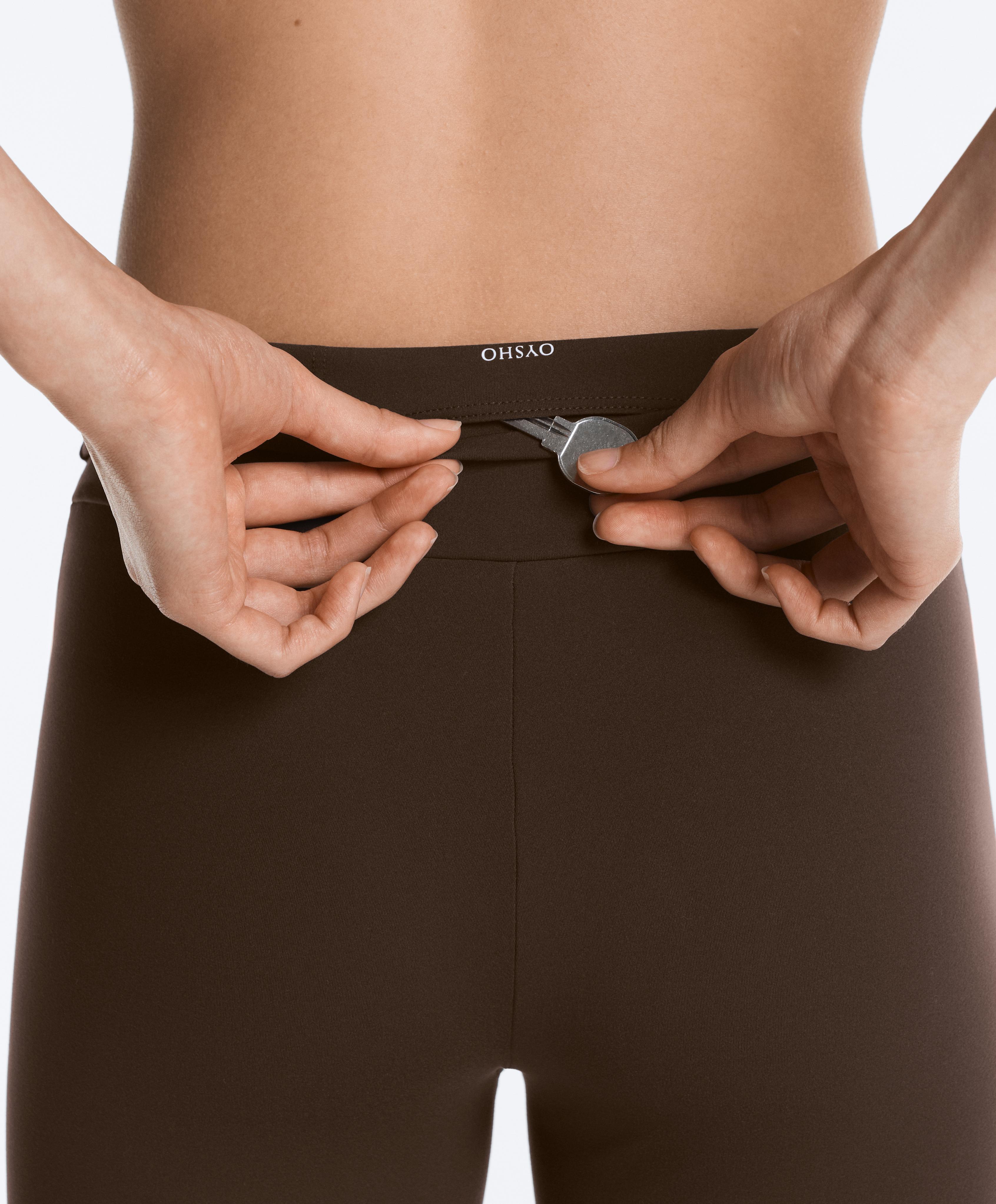 Comfortlux high-waisted ankle-length leggings — DARK BROWN