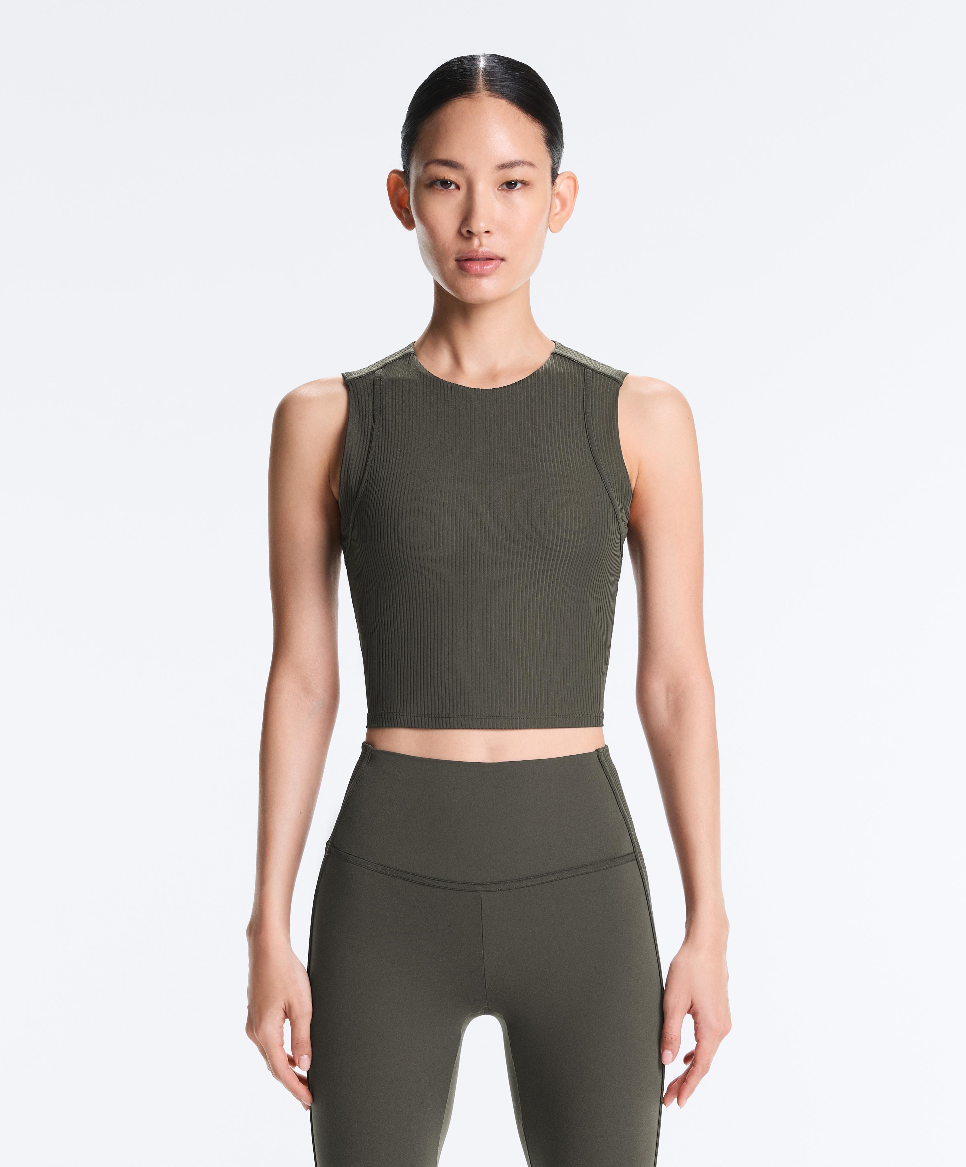 Sleeveless Rib Comfortlux Tank Top — GREEN