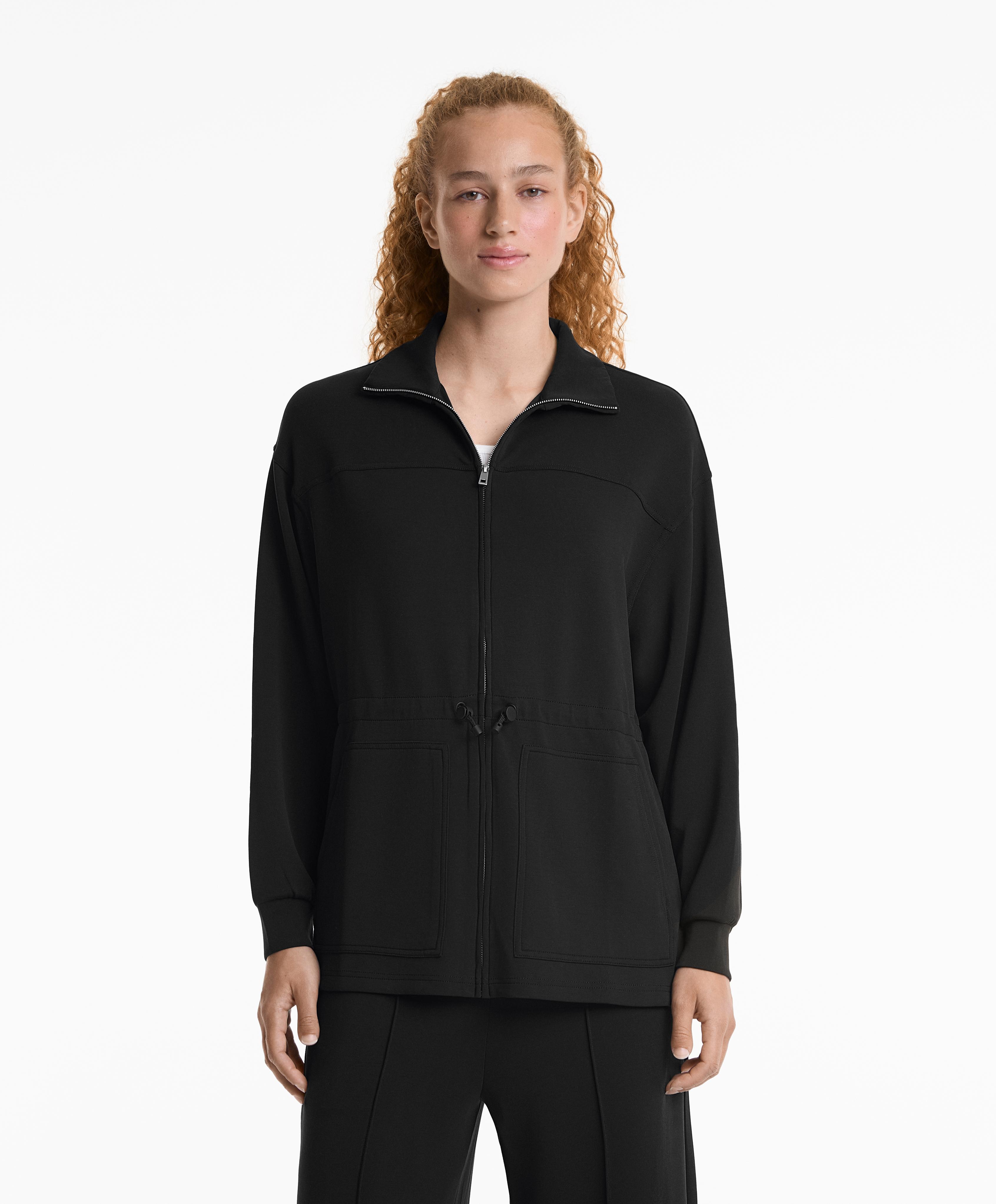 Long soft-touch jacket with modal and pockets - Sale Long soft-touch jacket with modal and pockets - Sale