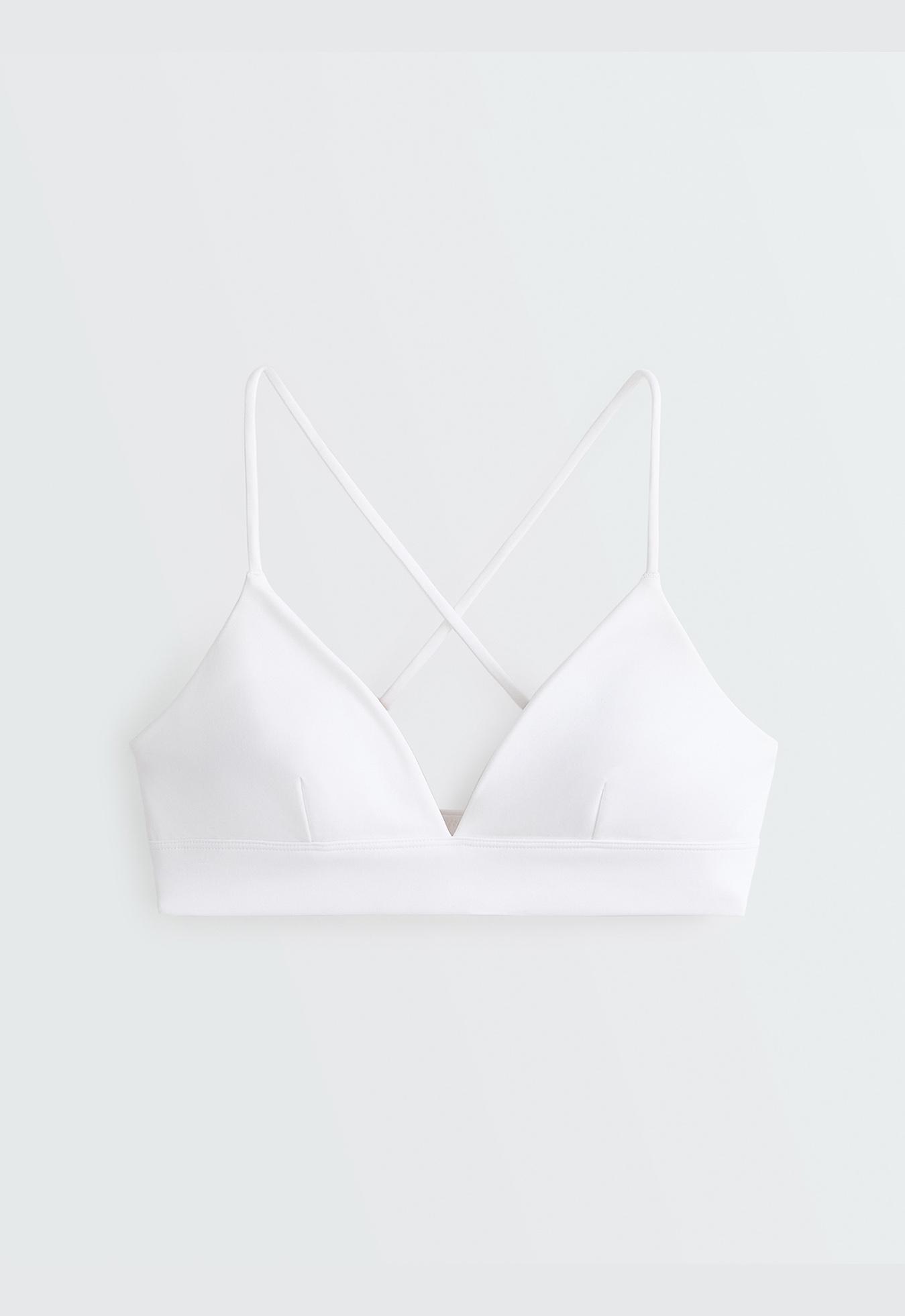 Low-support Comfortlux triangle sports bra — WHITE