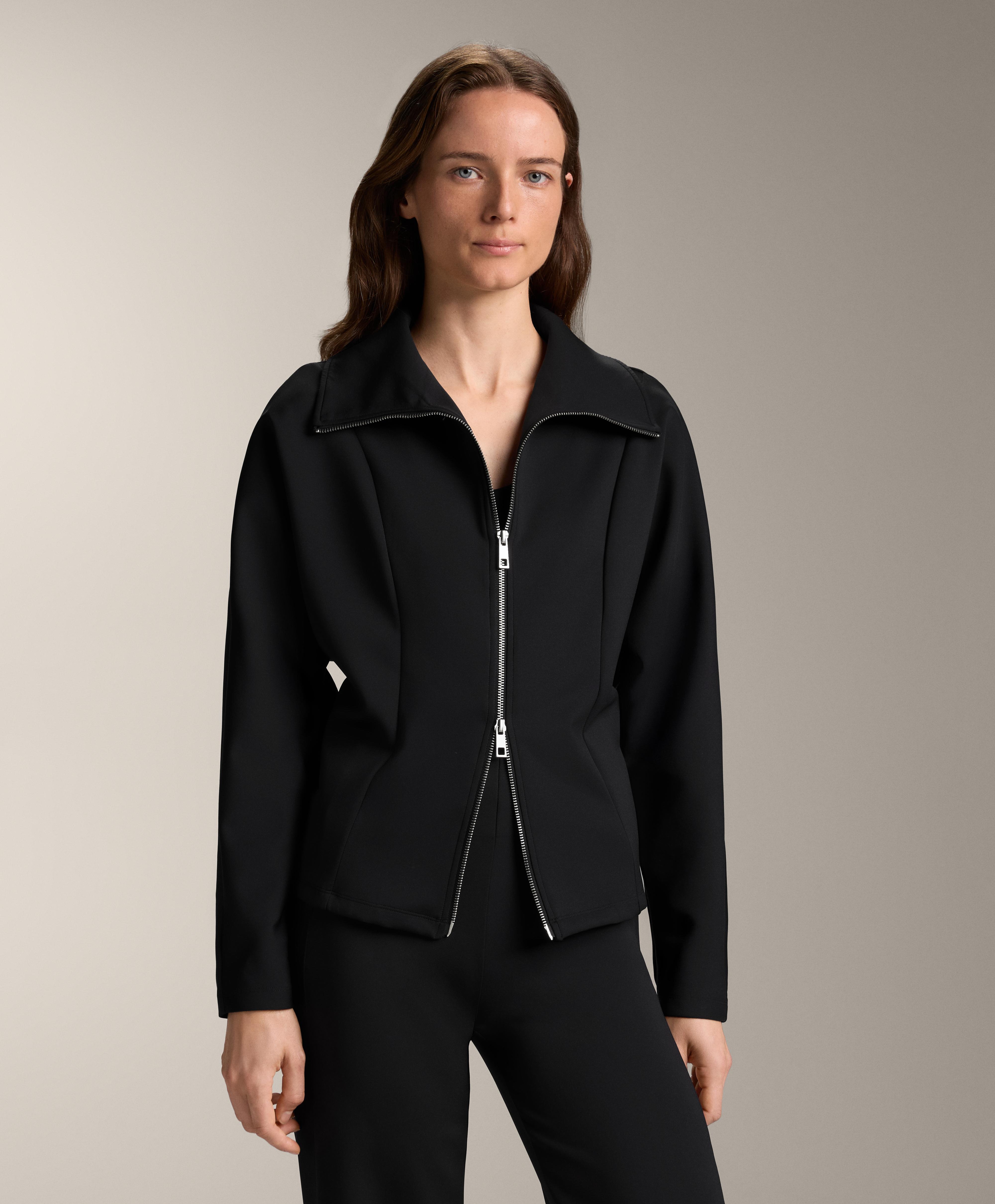 Double zip neoprene-effect jacket Double zip neoprene-effect jacket