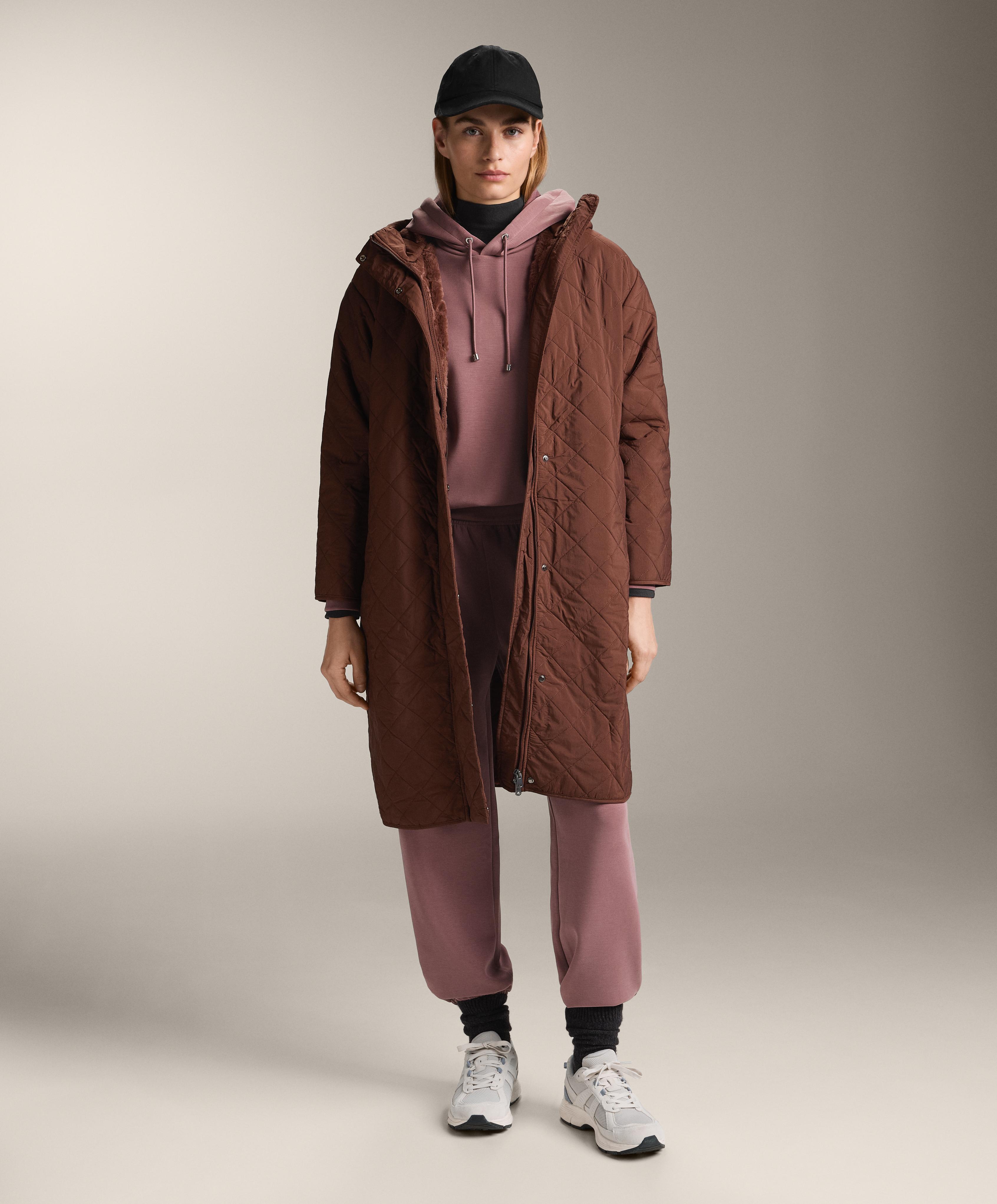 Boxy hoodie with brushed modal — PINK-MAUVE