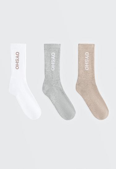 3 pairs of cotton blend classic socks — WHITE 1