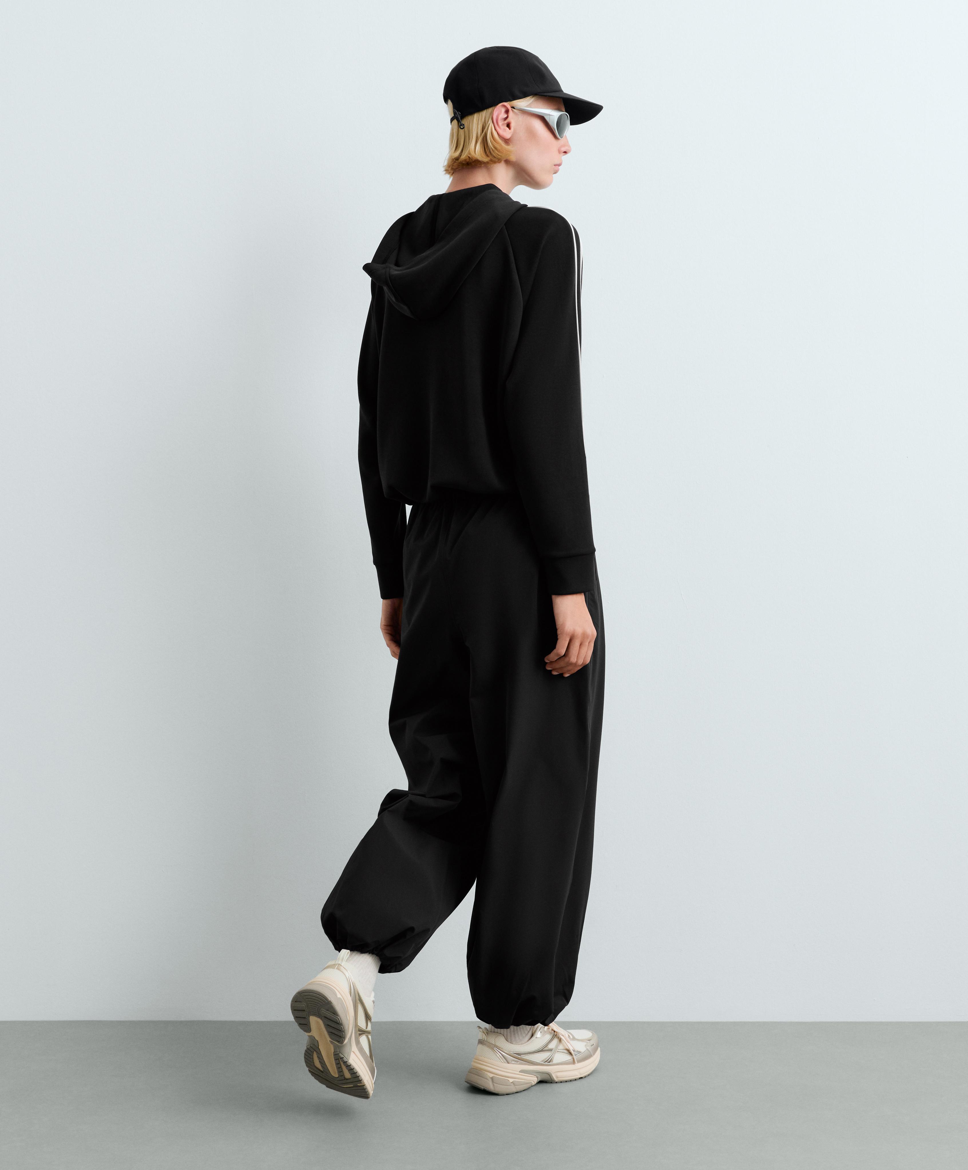 Hooded jacket with modal — BLACK